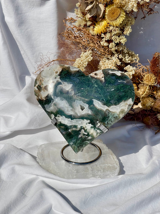 Moss Agate Heart #3