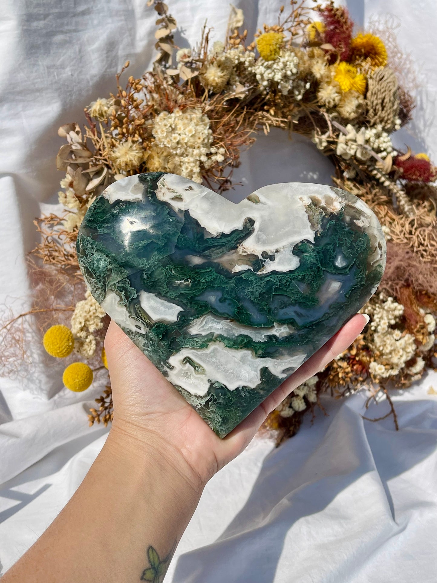 Moss Agate Heart #3