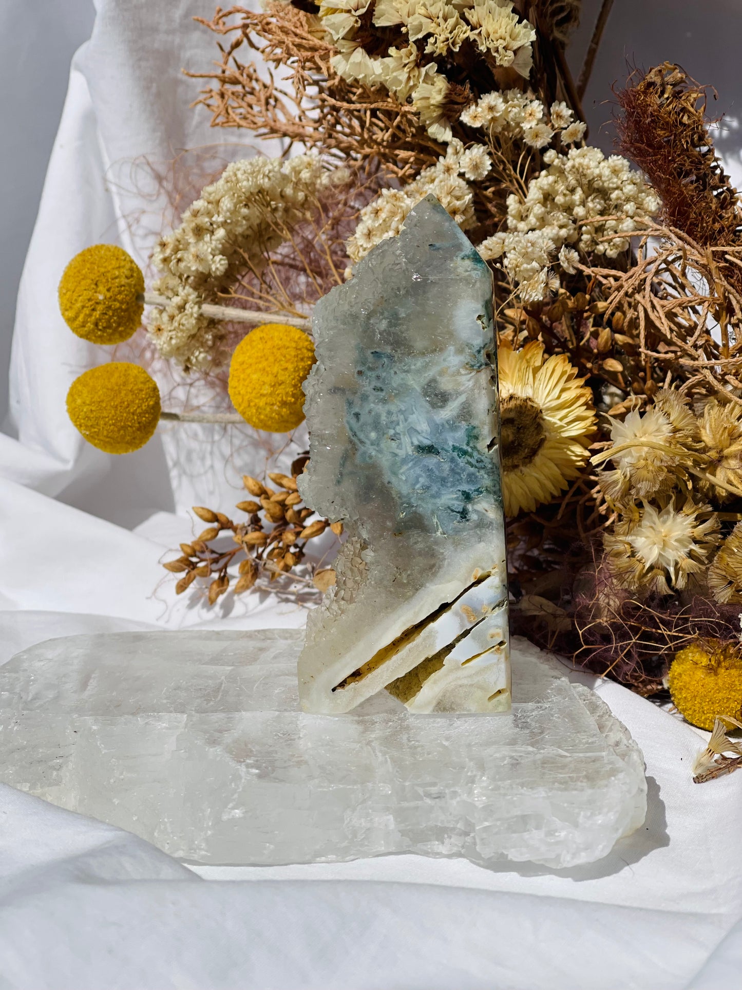 Druzy Moss Agate Point #1