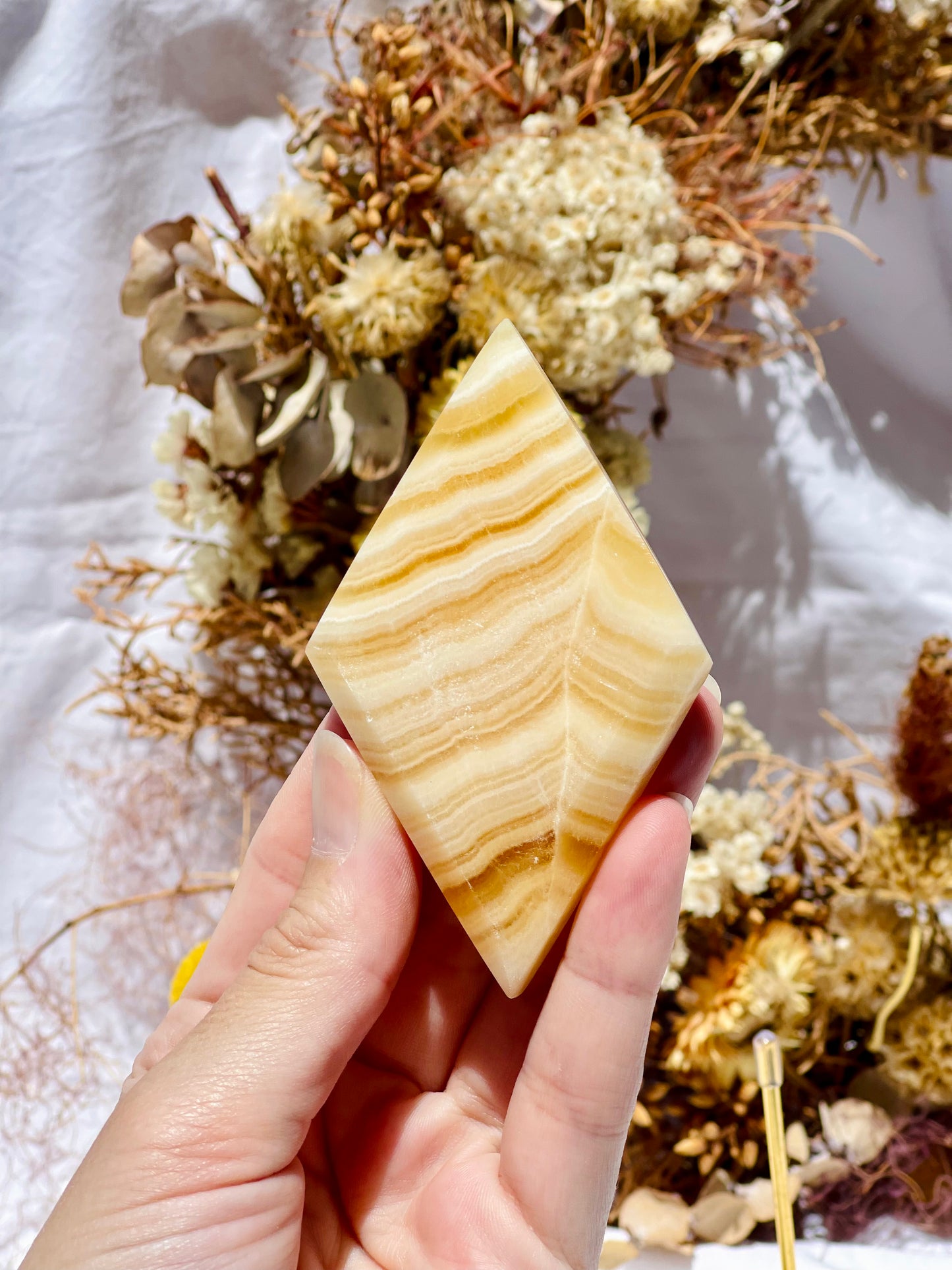 Yellow Calcite Diamond B
