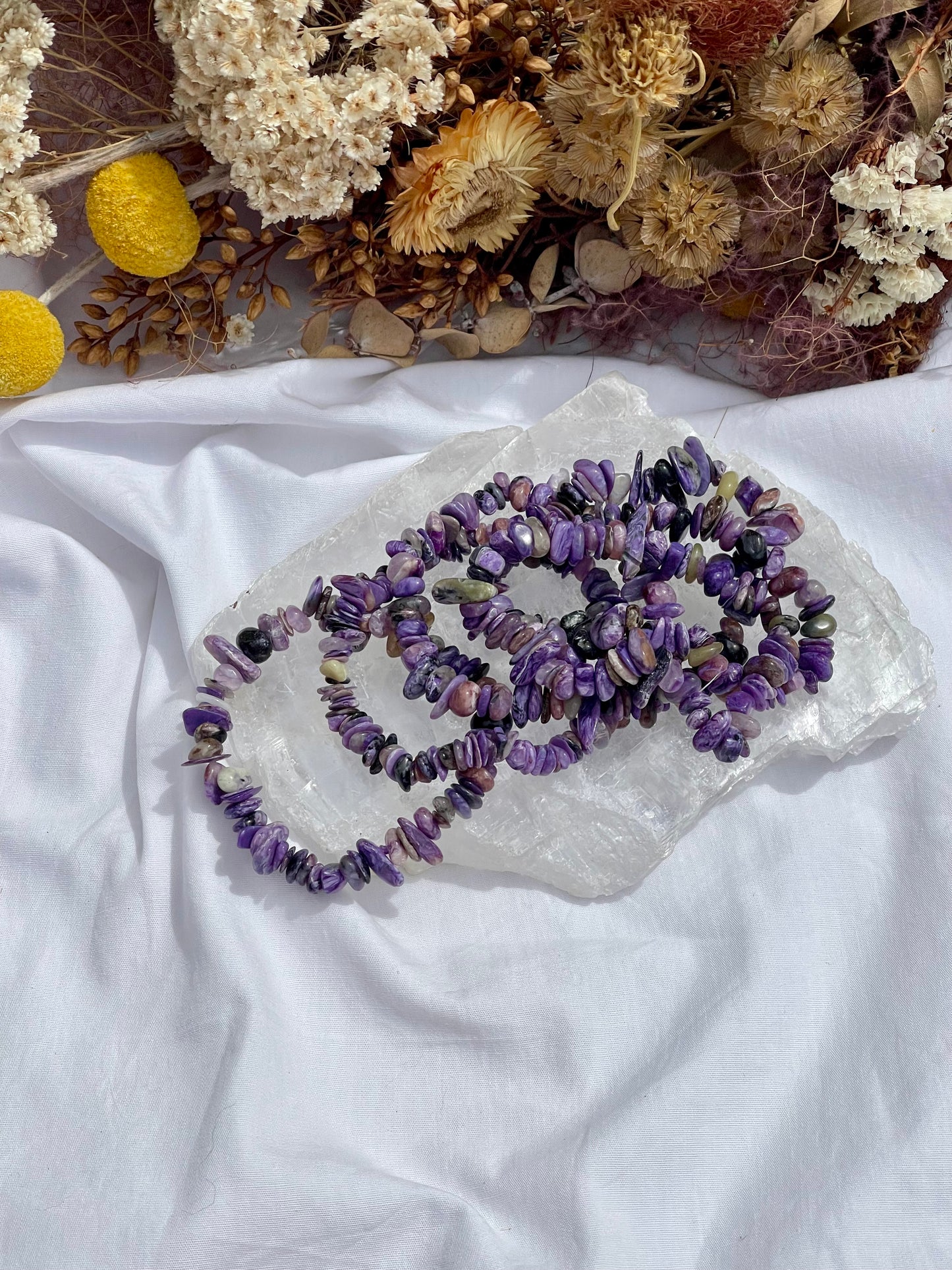 Charoite Chip Bracelet