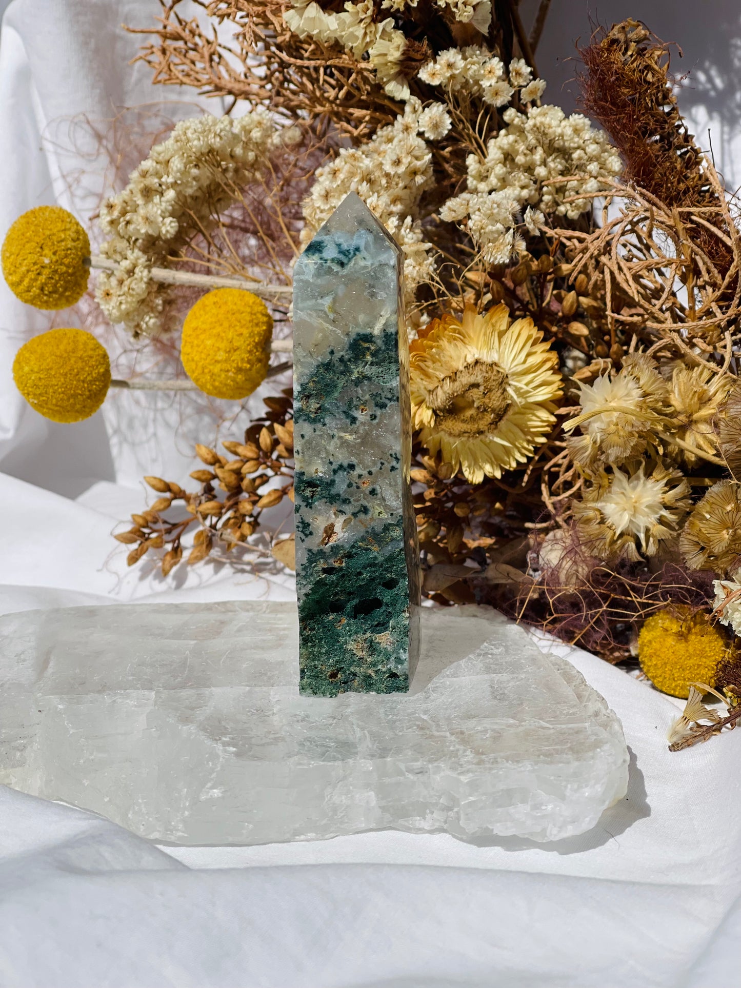 Druzy Moss Agate Point #2