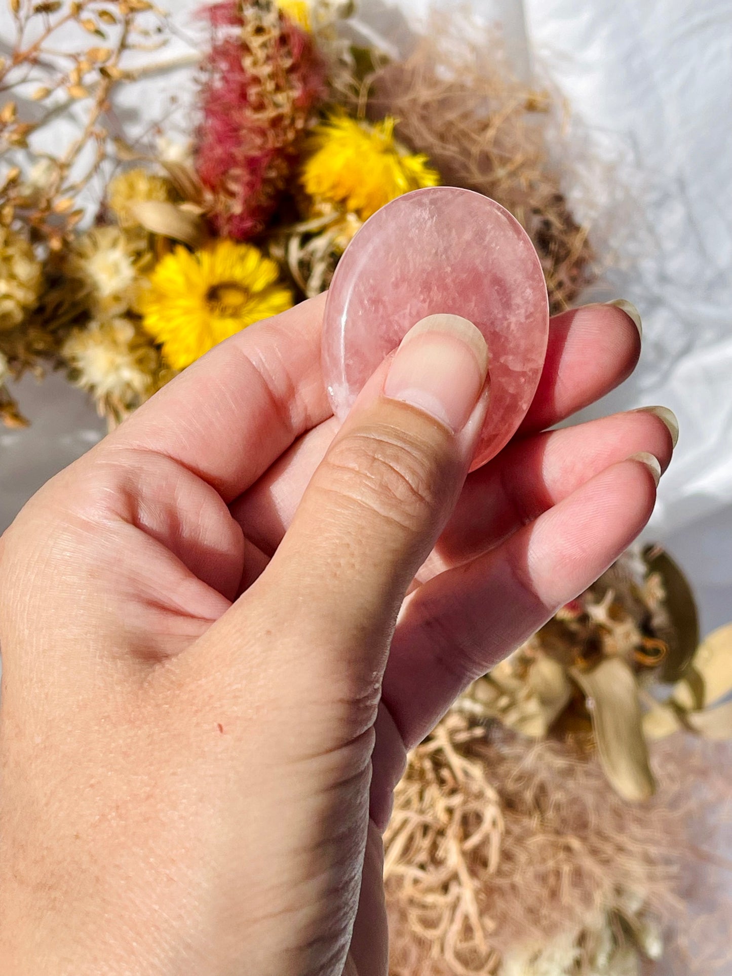 Rose Quartz Worry Stone