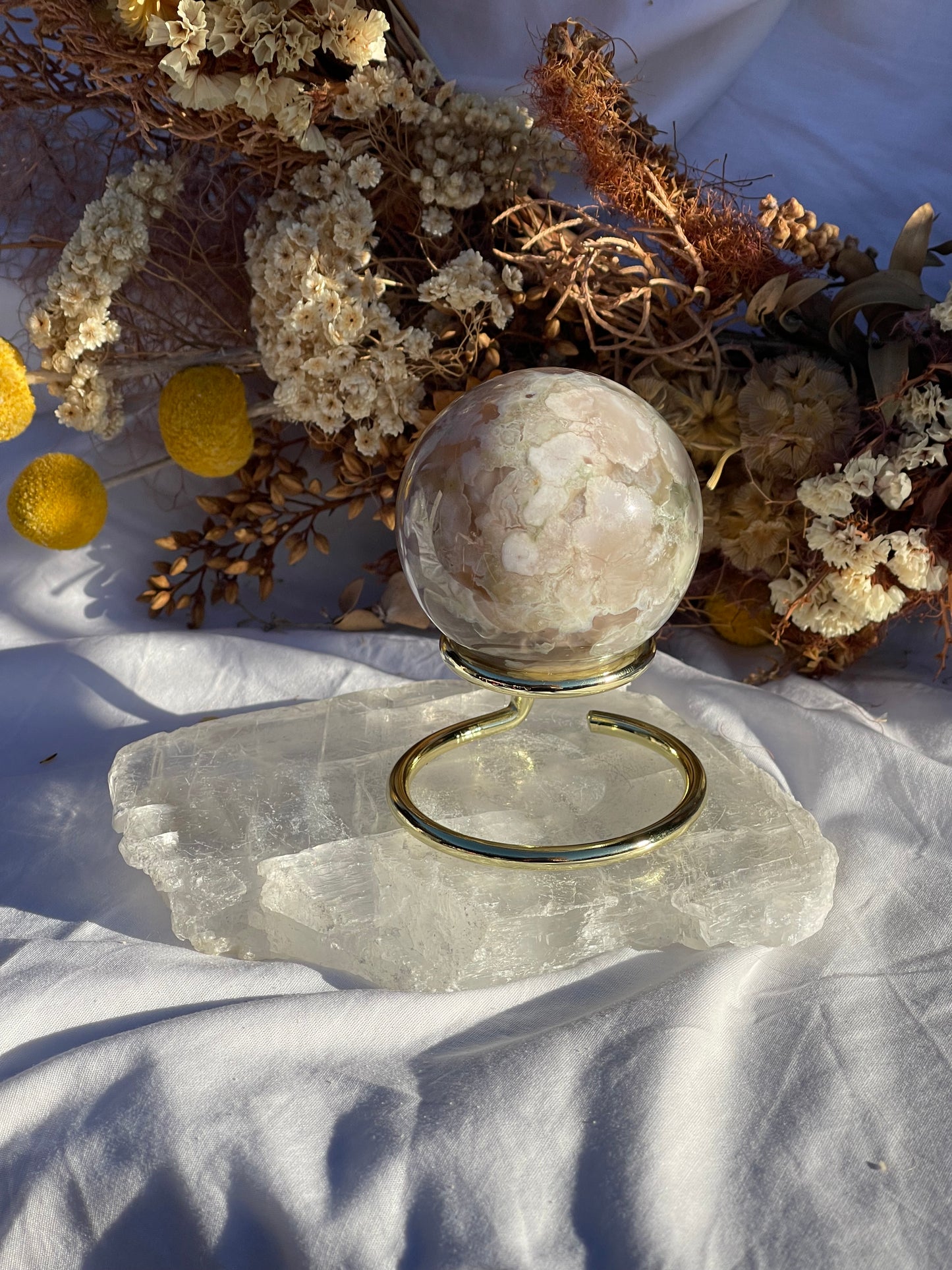 Green Flower Agate Sphere #2