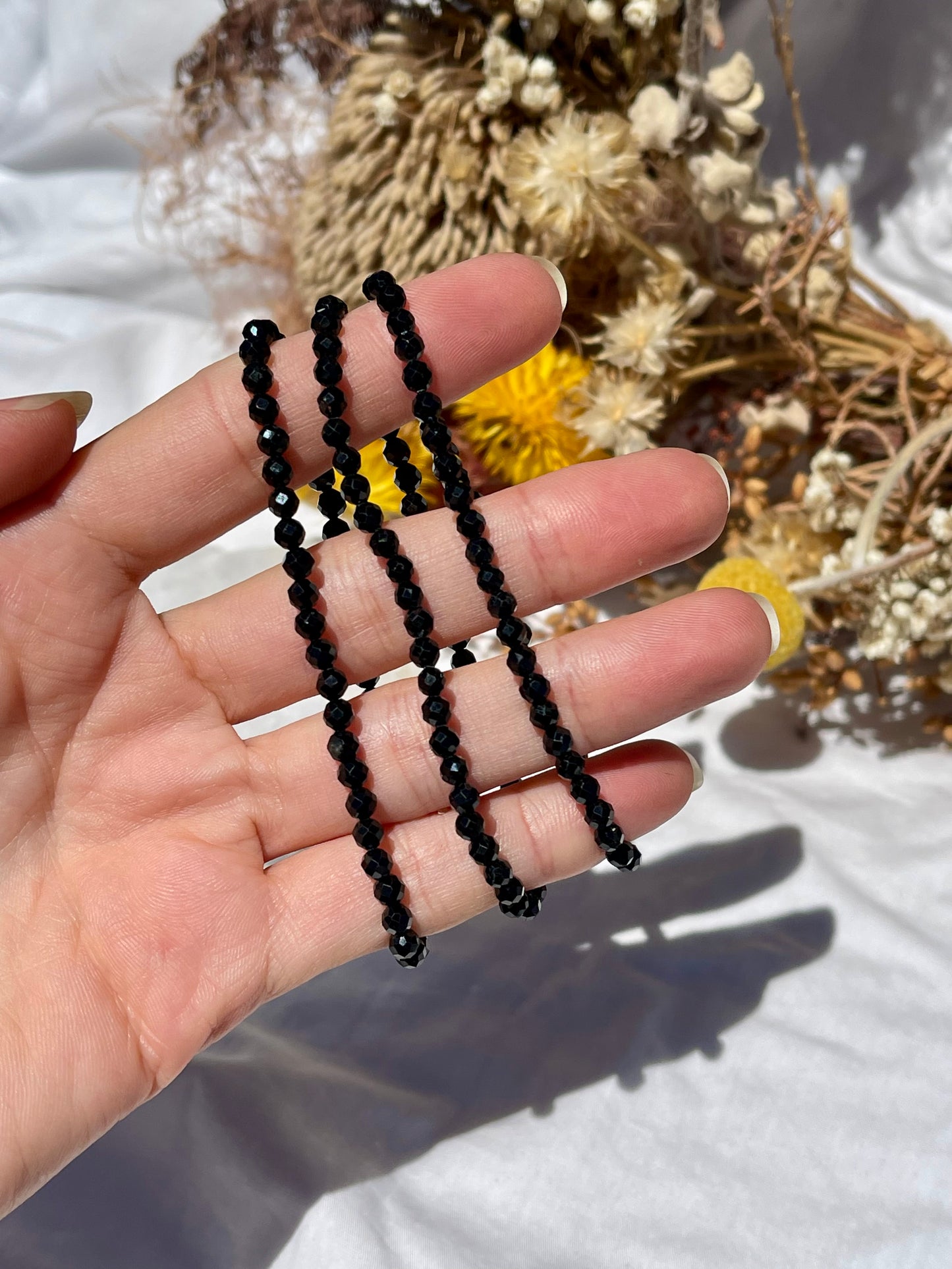 Black Obsidian Facet Bracelet