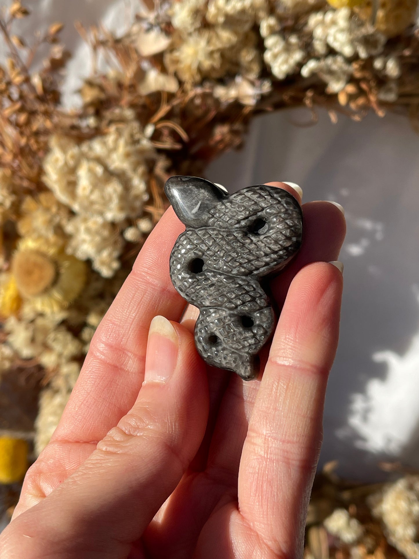 Silver Sheen Obsidian Snake