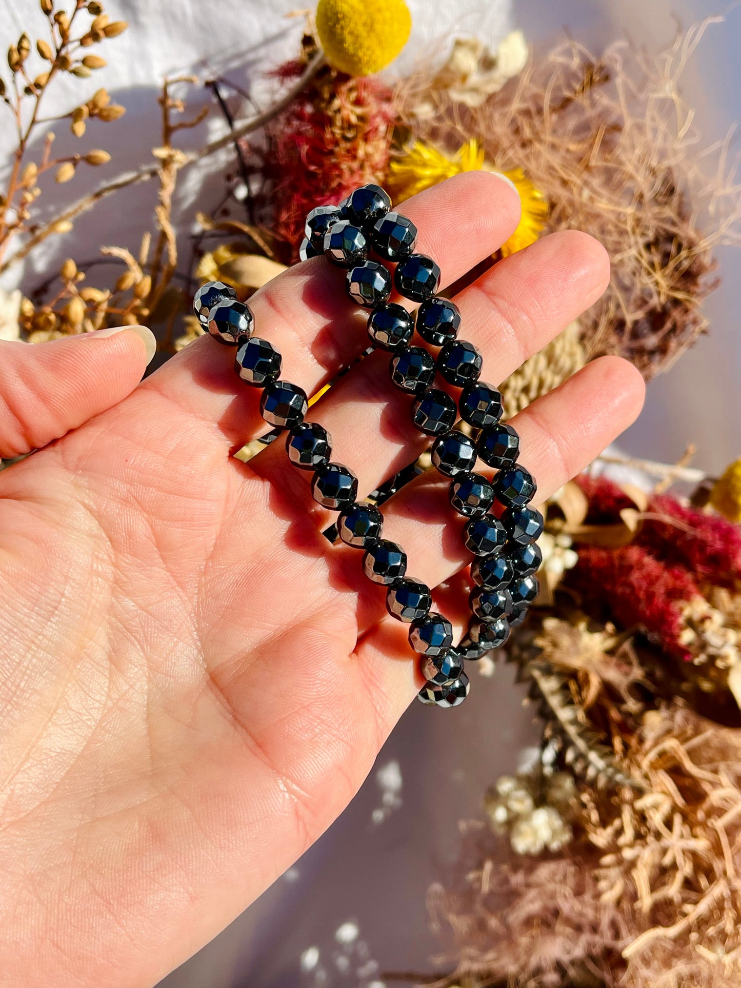 Hematite Facet Bracelet | 8mm