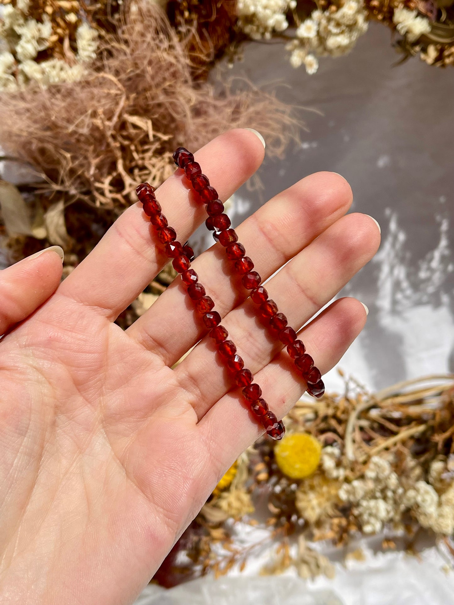 Orange Garnet Facet Bracelet