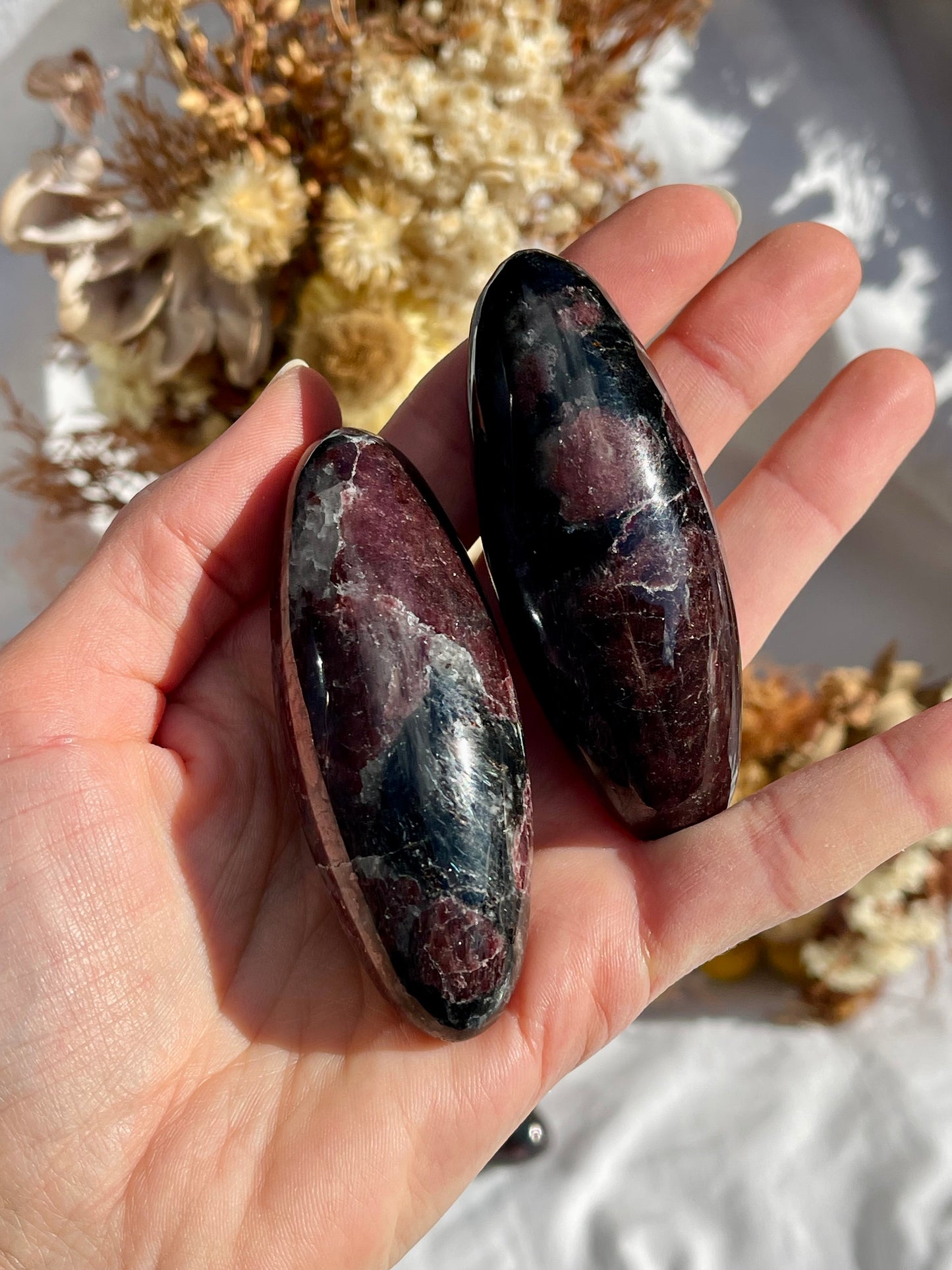 Garnet | Astrophyllite Palmstone