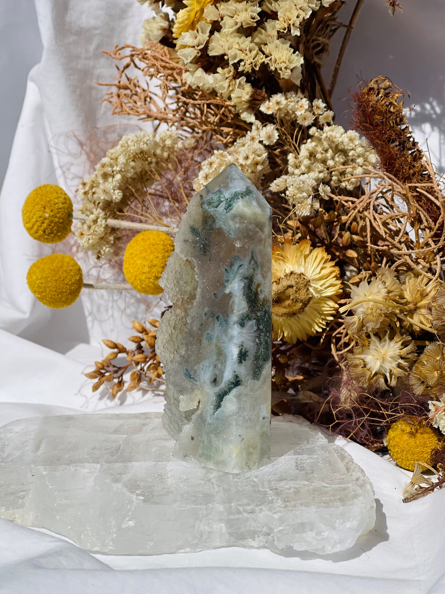 Druzy Moss Agate Point #4