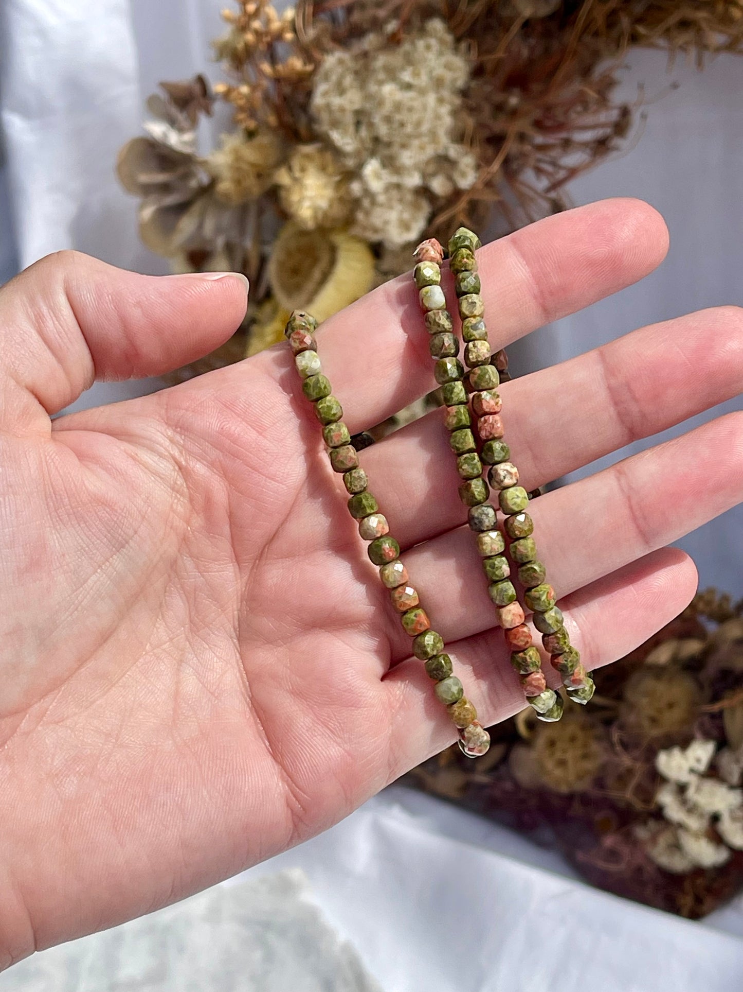 Unakite Facet Bracelet