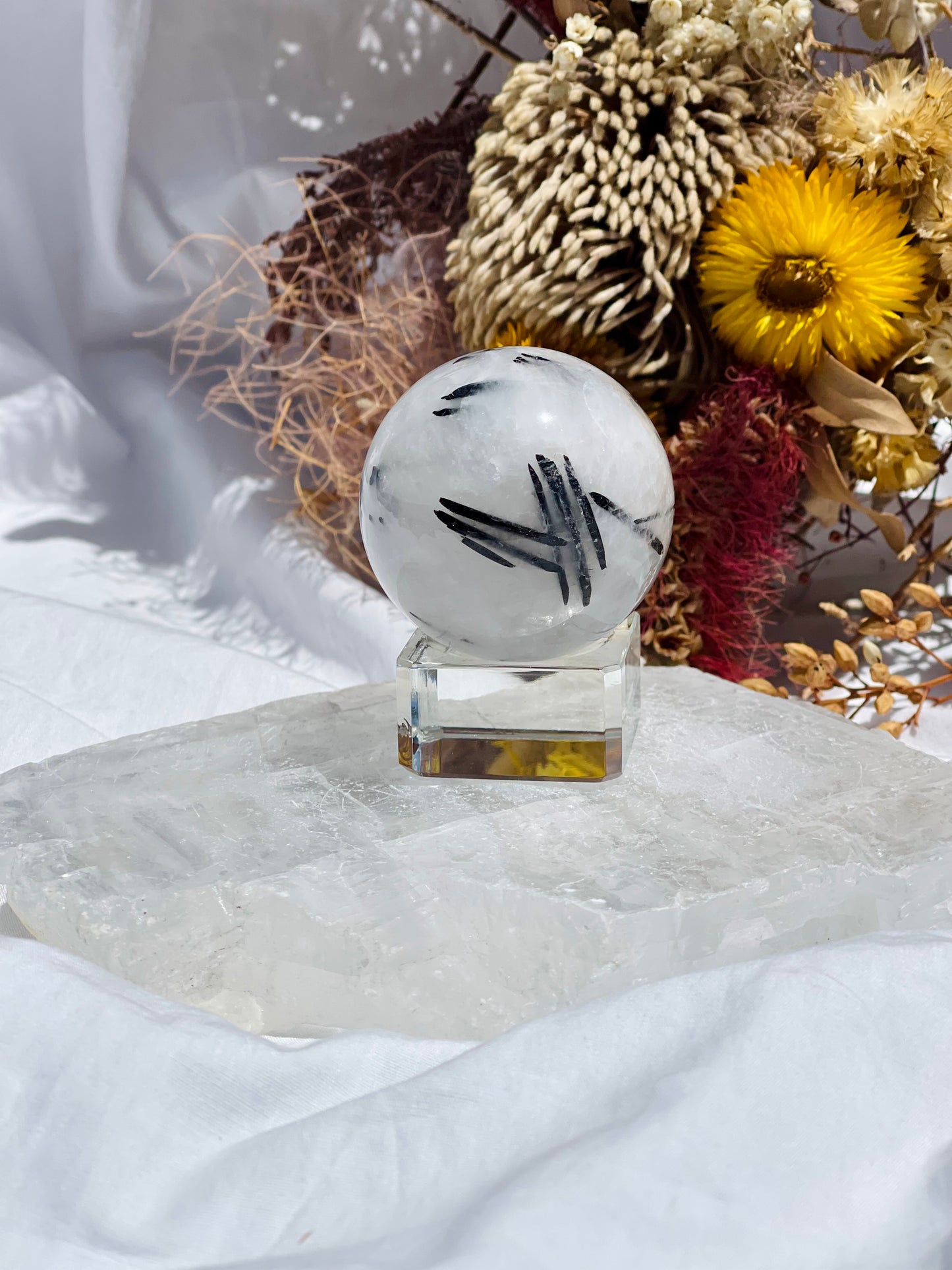 Tourmalated Quartz Sphere #1