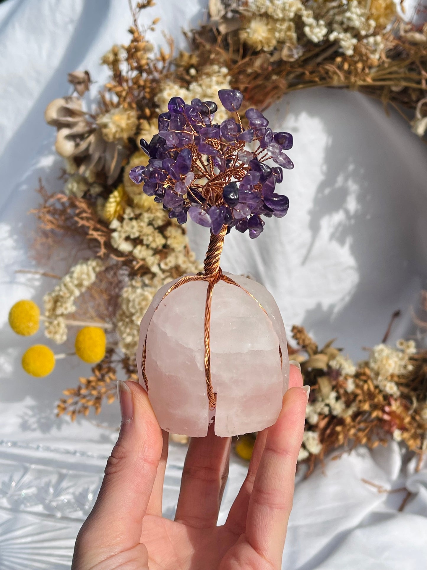 Amethyst | Rose Quartz Tree Small #1