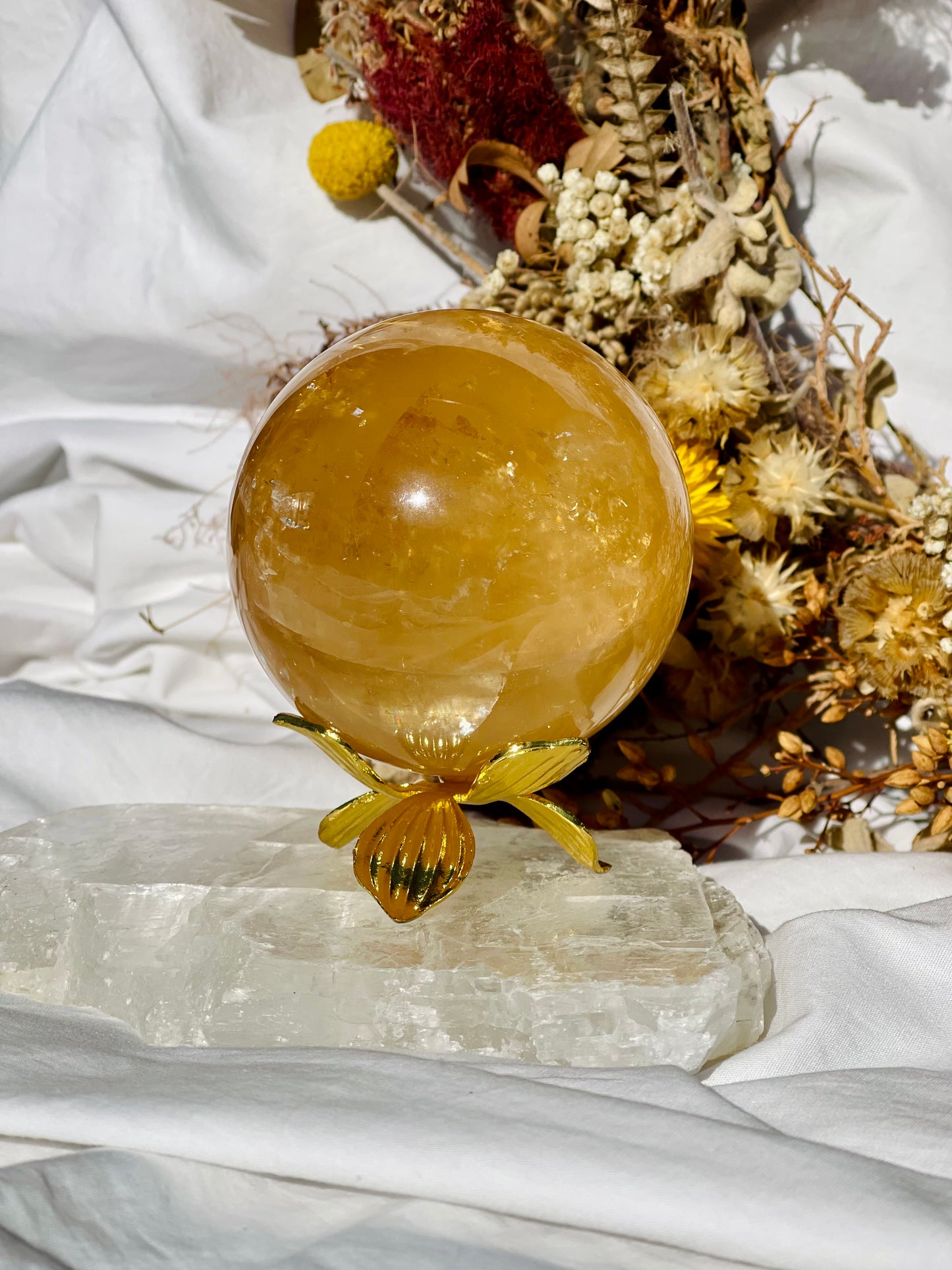 Honey Calcite Sphere D