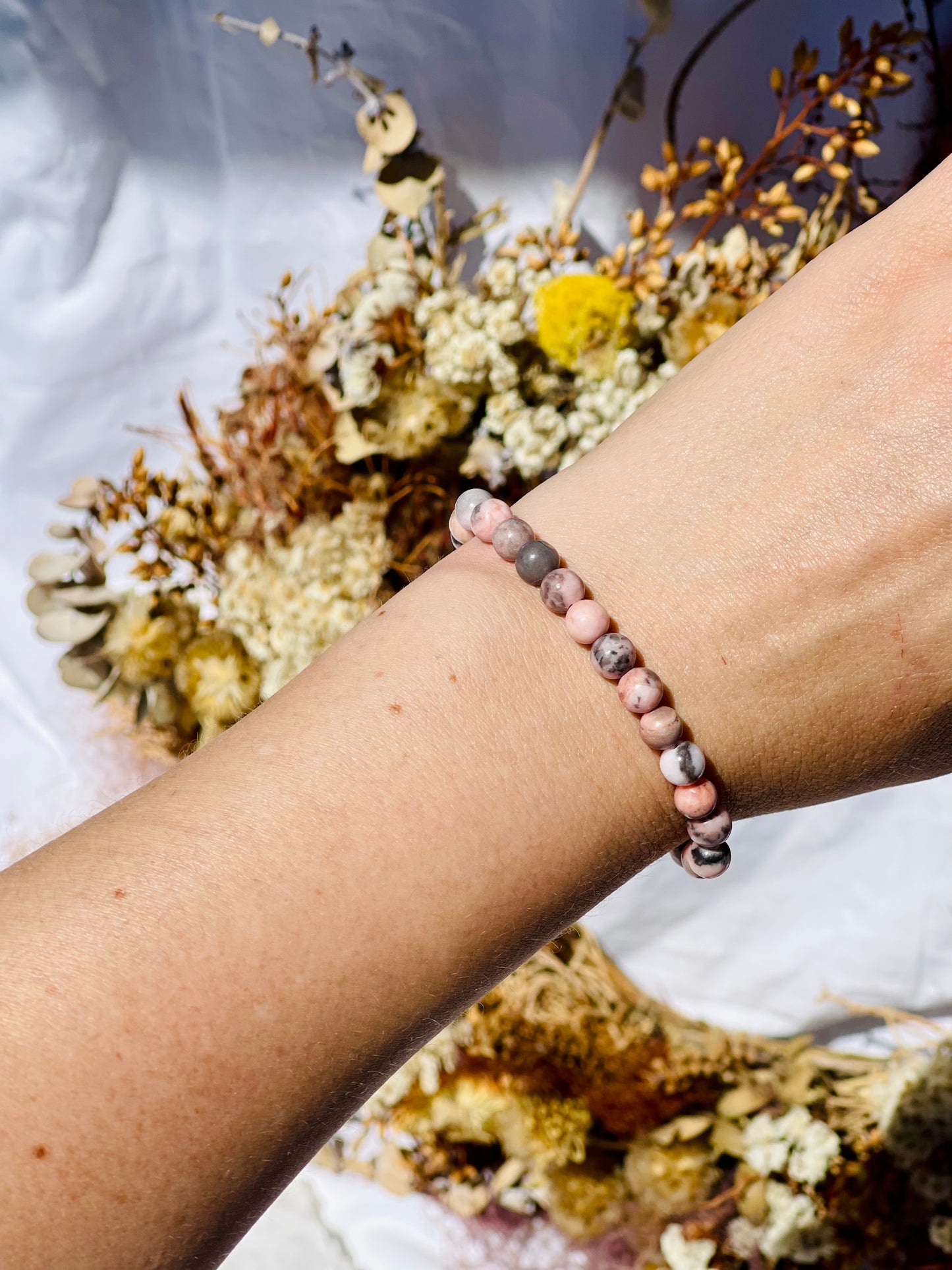 Pink Zebra Stone Bracelet