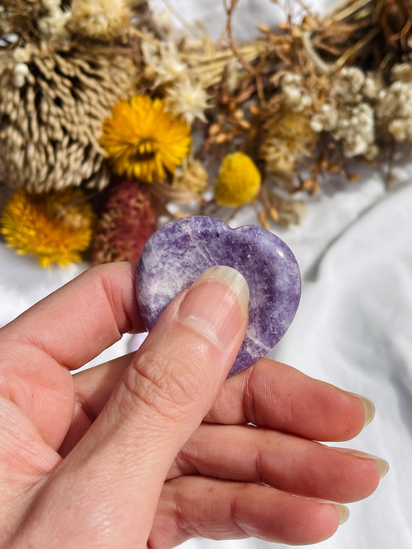 Lepidolite Heart Worry Stone
