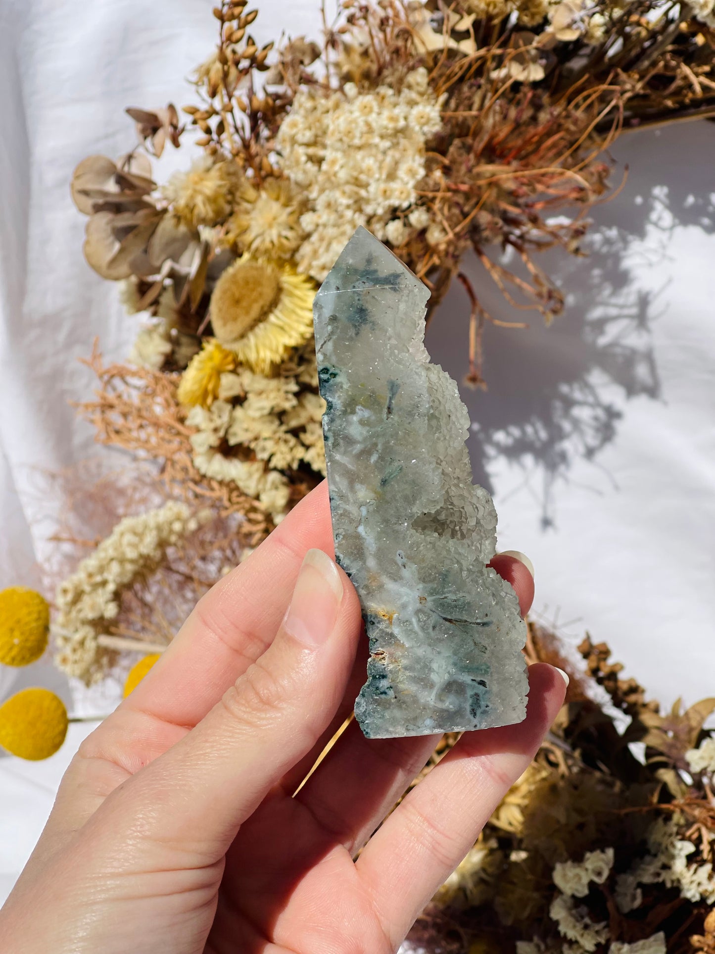 Druzy Moss Agate Point #2