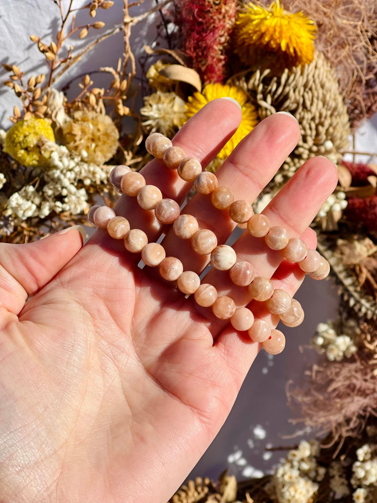 Peach Moonstone Bracelet | 8mm