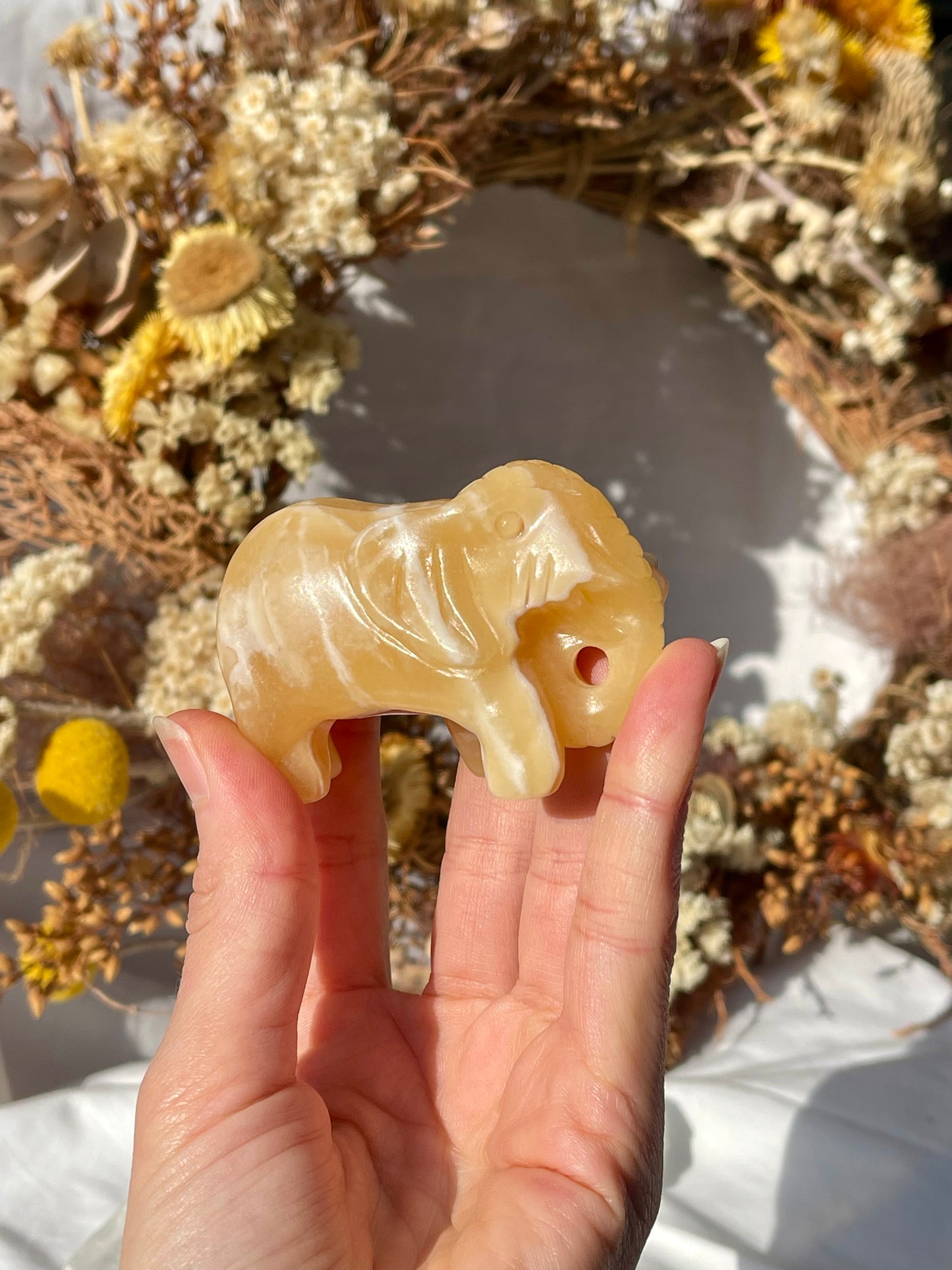 Orange Calcite Elephant #1