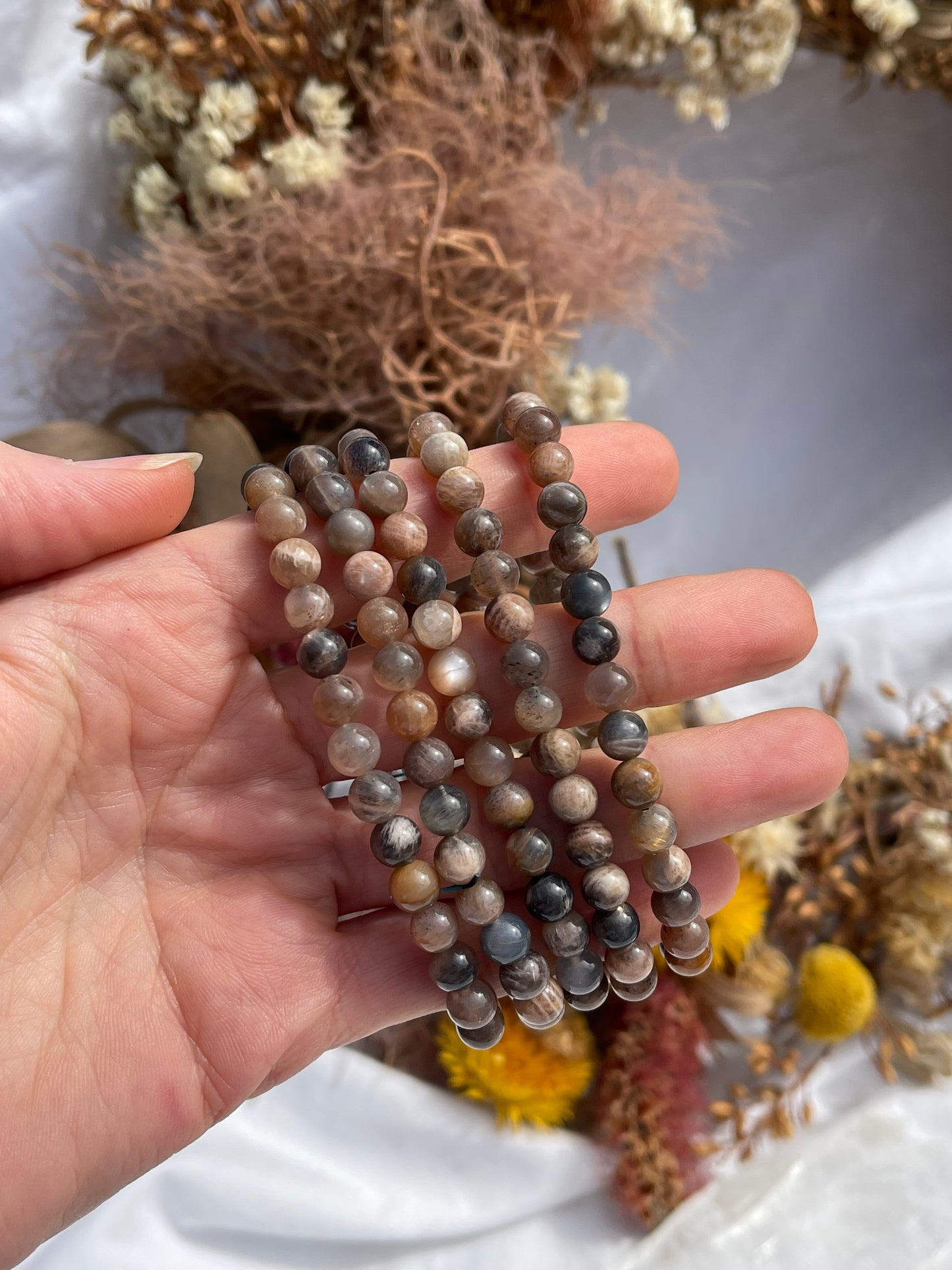 Black Moonstone Bracelet | 6mm