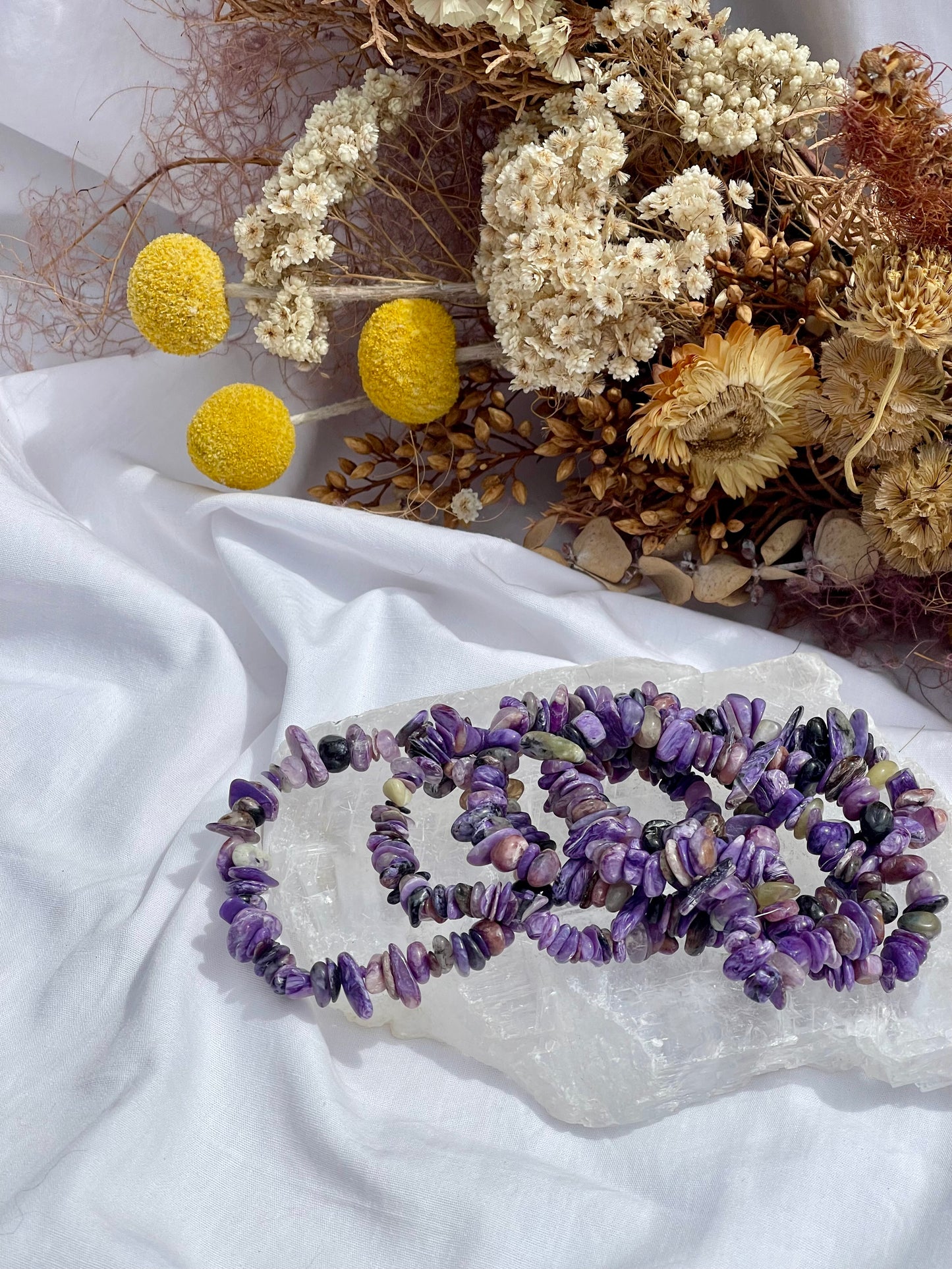 Charoite Chip Bracelet