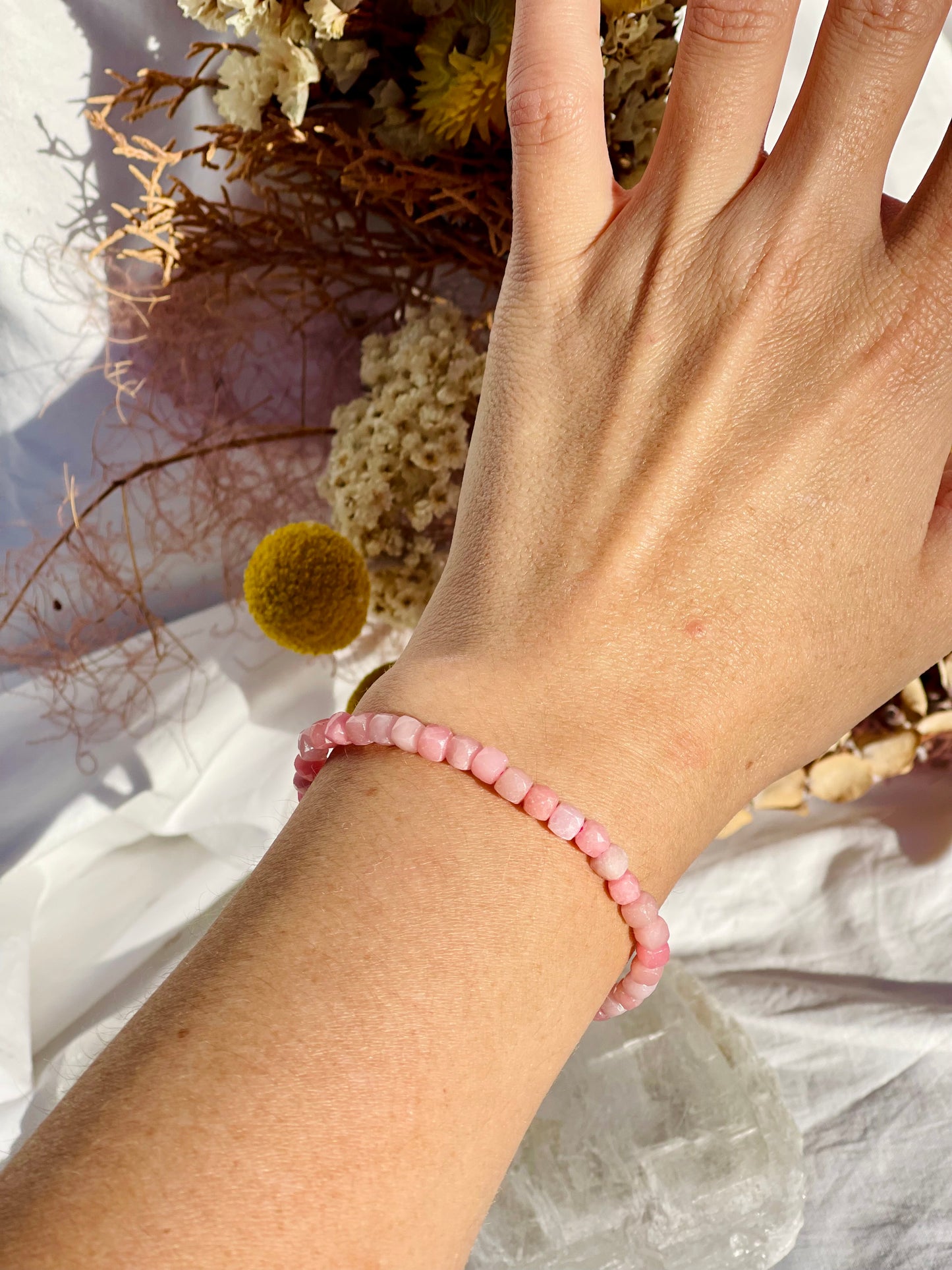 Pink Opal Facet Bracelet