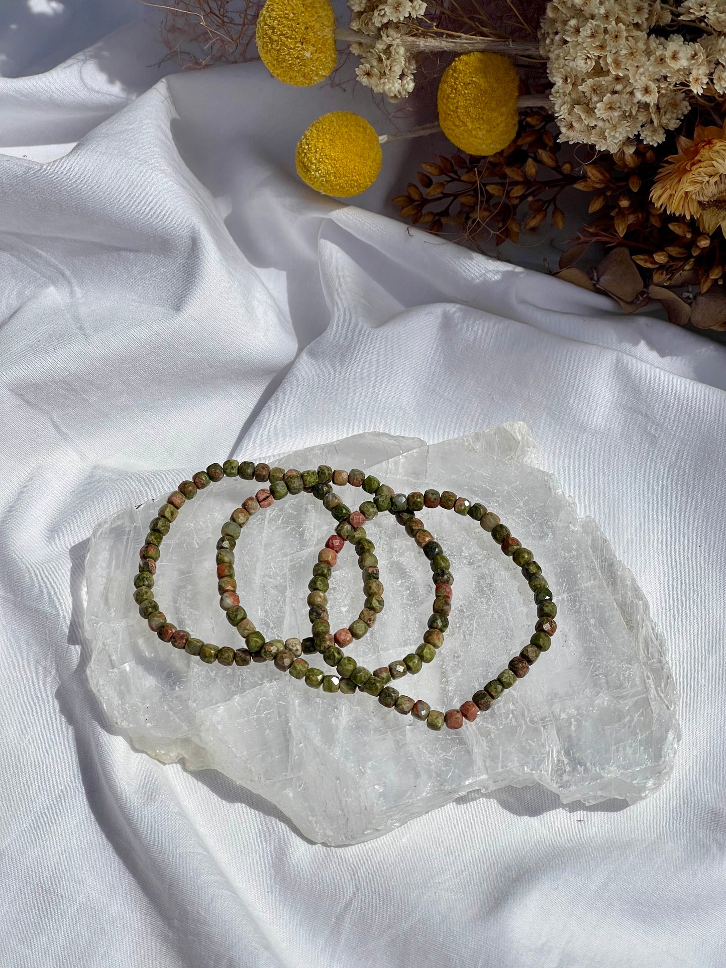 Unakite Facet Bracelet