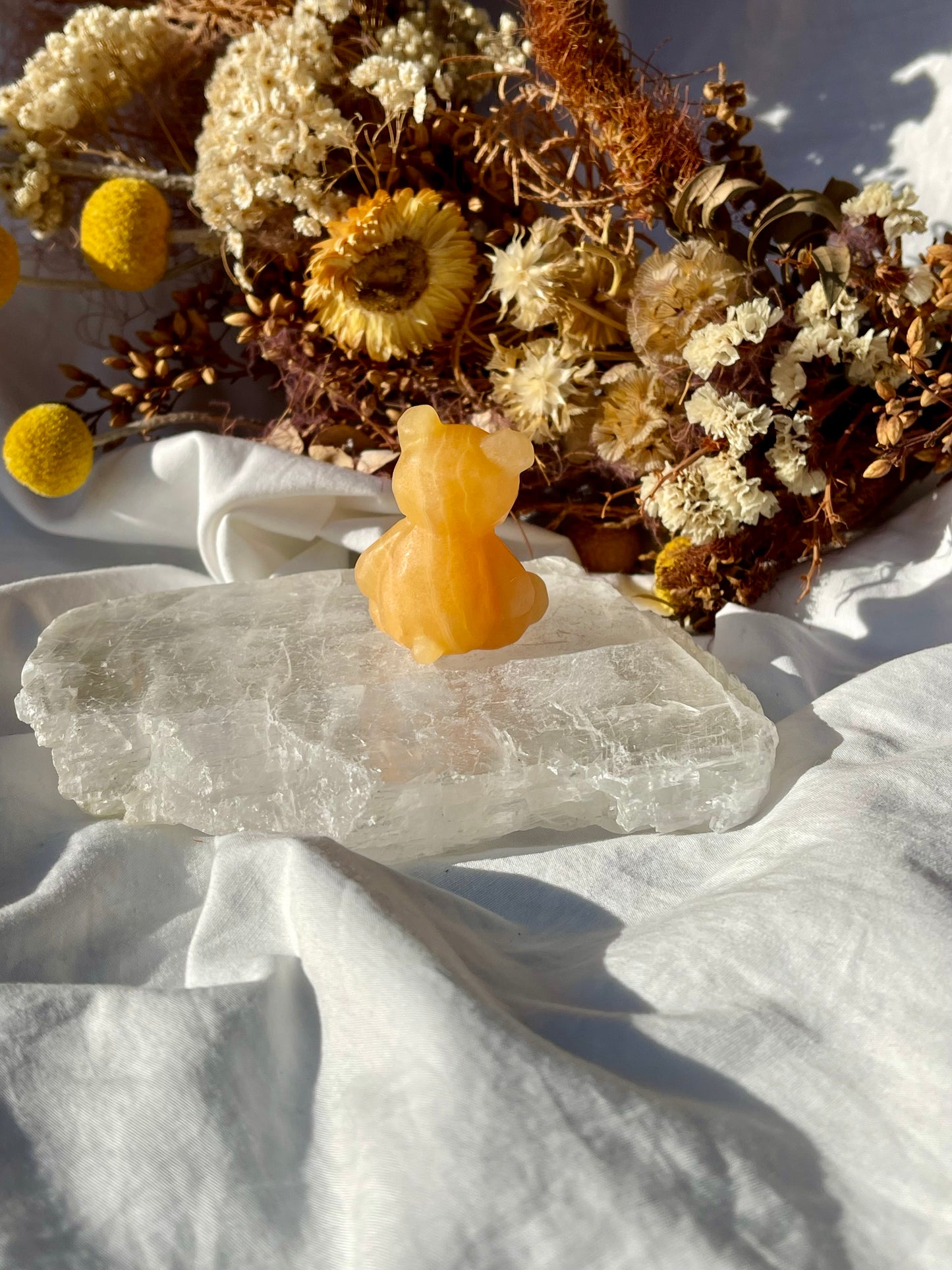 Orange Calcite Bear