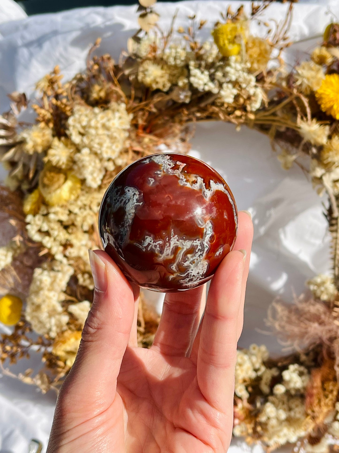 Red Moss Agate Sphere #3