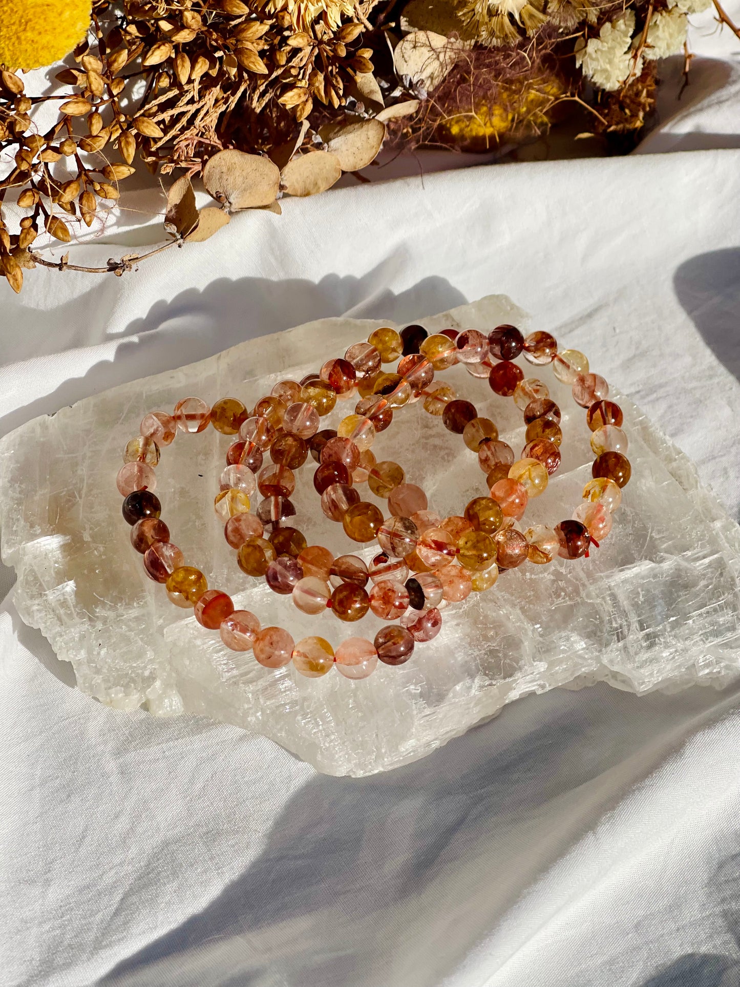 Fire Quartz & Golden Healer Bracelet