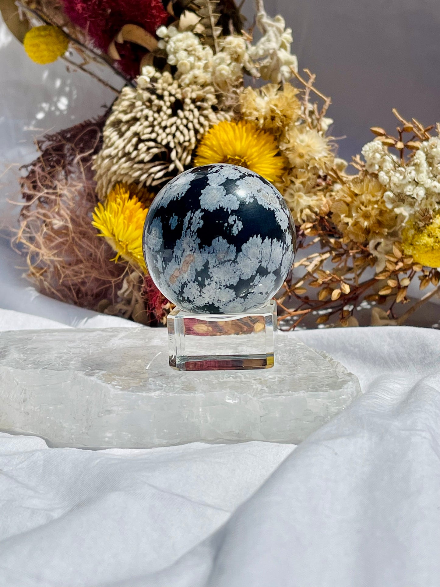 Snowflake Obsidian Sphere #3