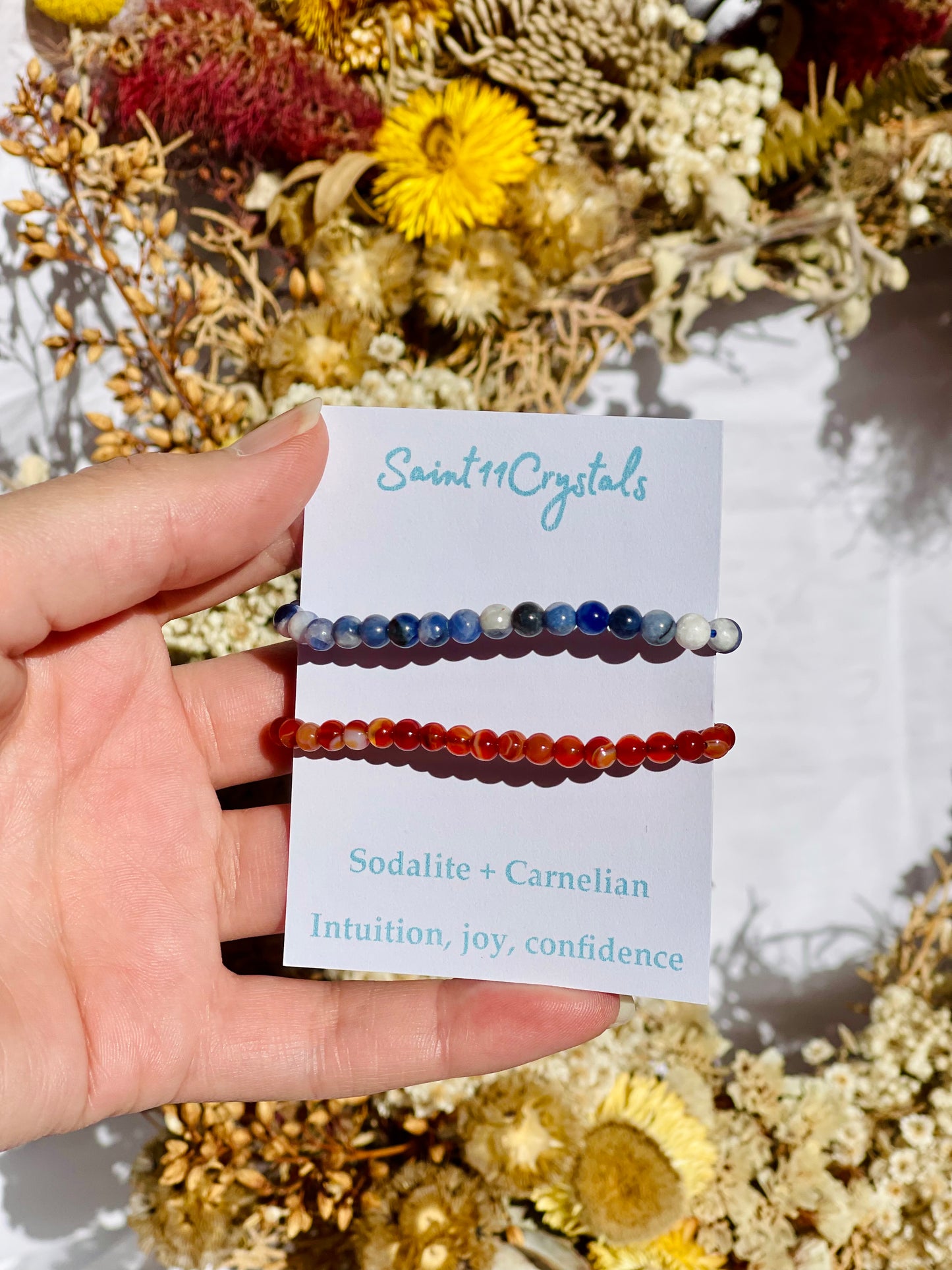Kids Bracelet Set | Sodalite & Carnelian