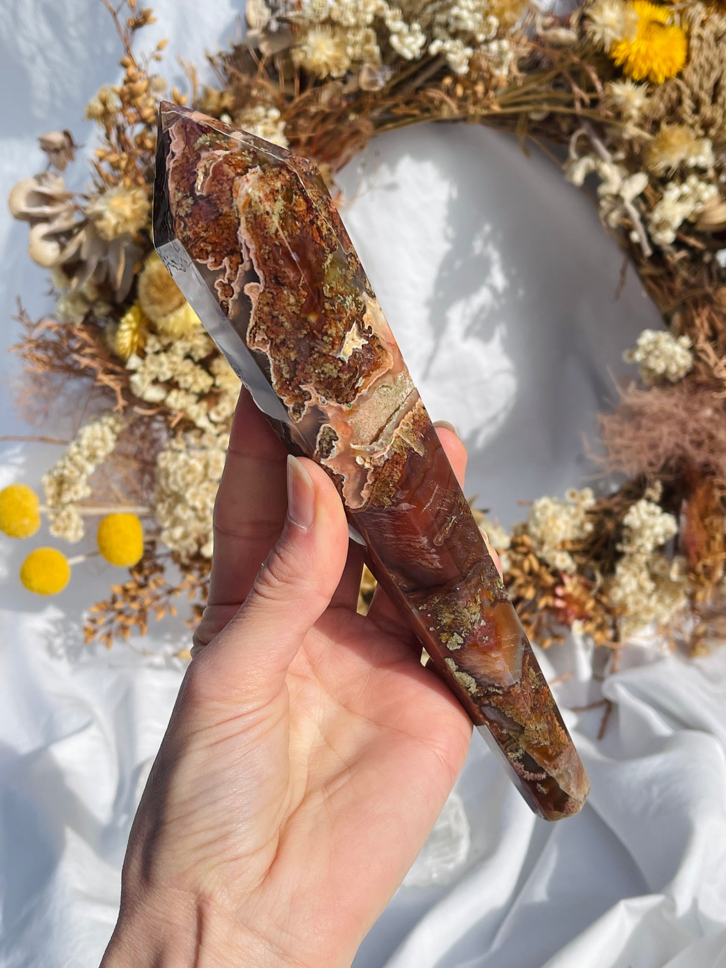 Red Moss Agate Wand