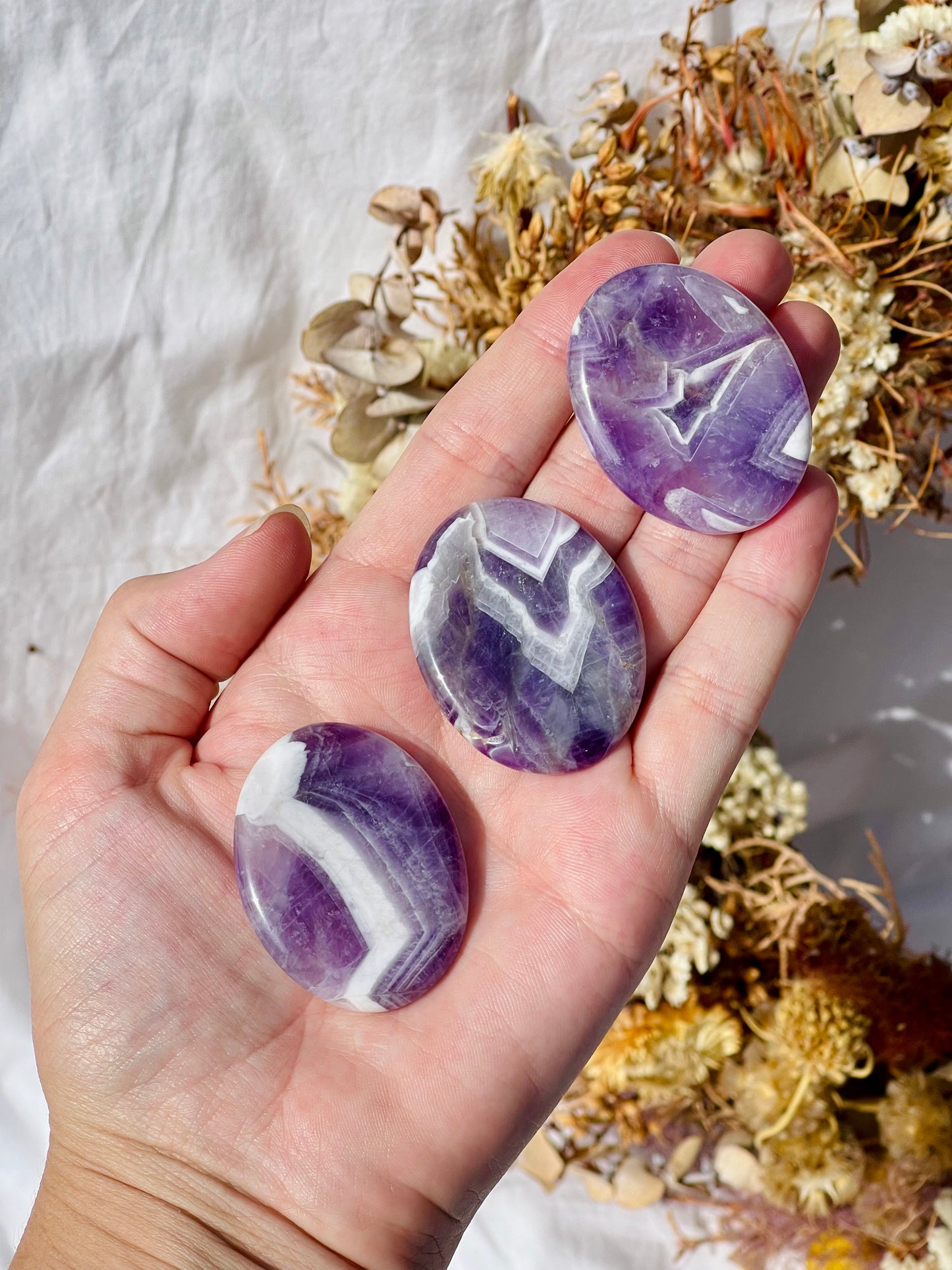 Chevron Amethyst Worry Stone