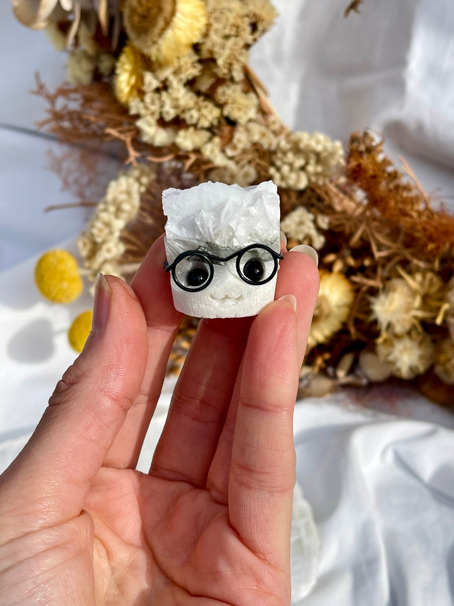 Angel Wing Calcite Critter With Glasses #2