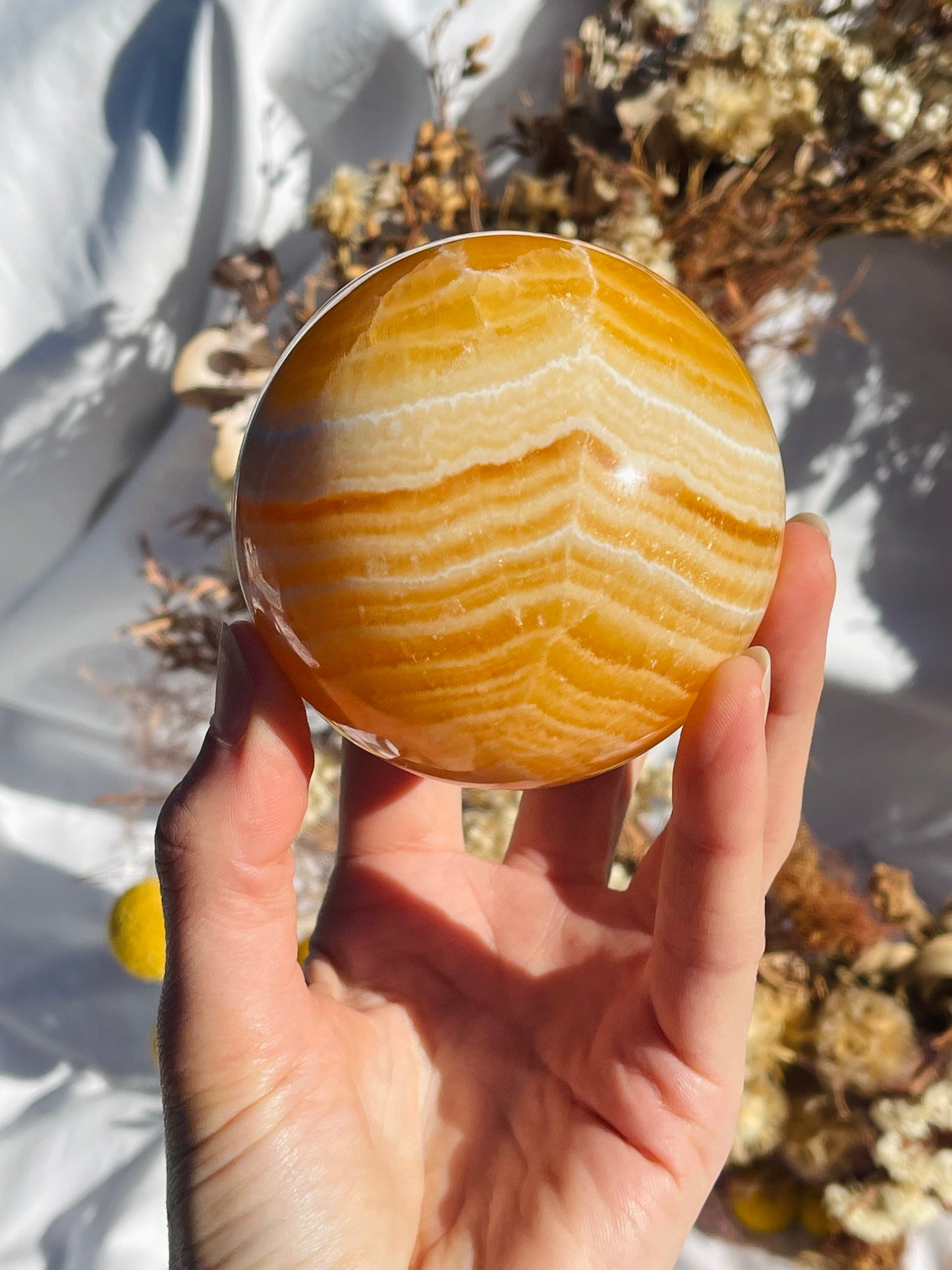 Orange Calcite Sphere