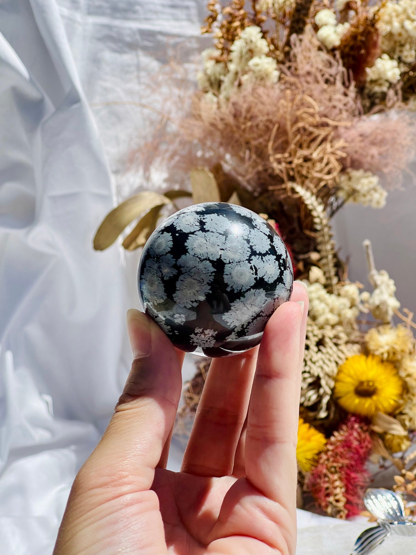 Snowflake Obsidian Sphere #1