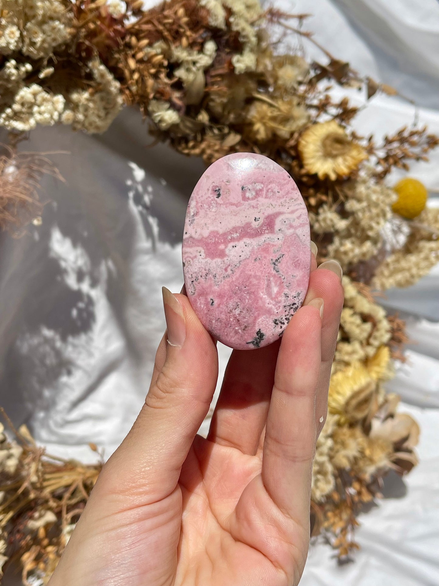 Peruvian Rhodonite Palm Stone #1