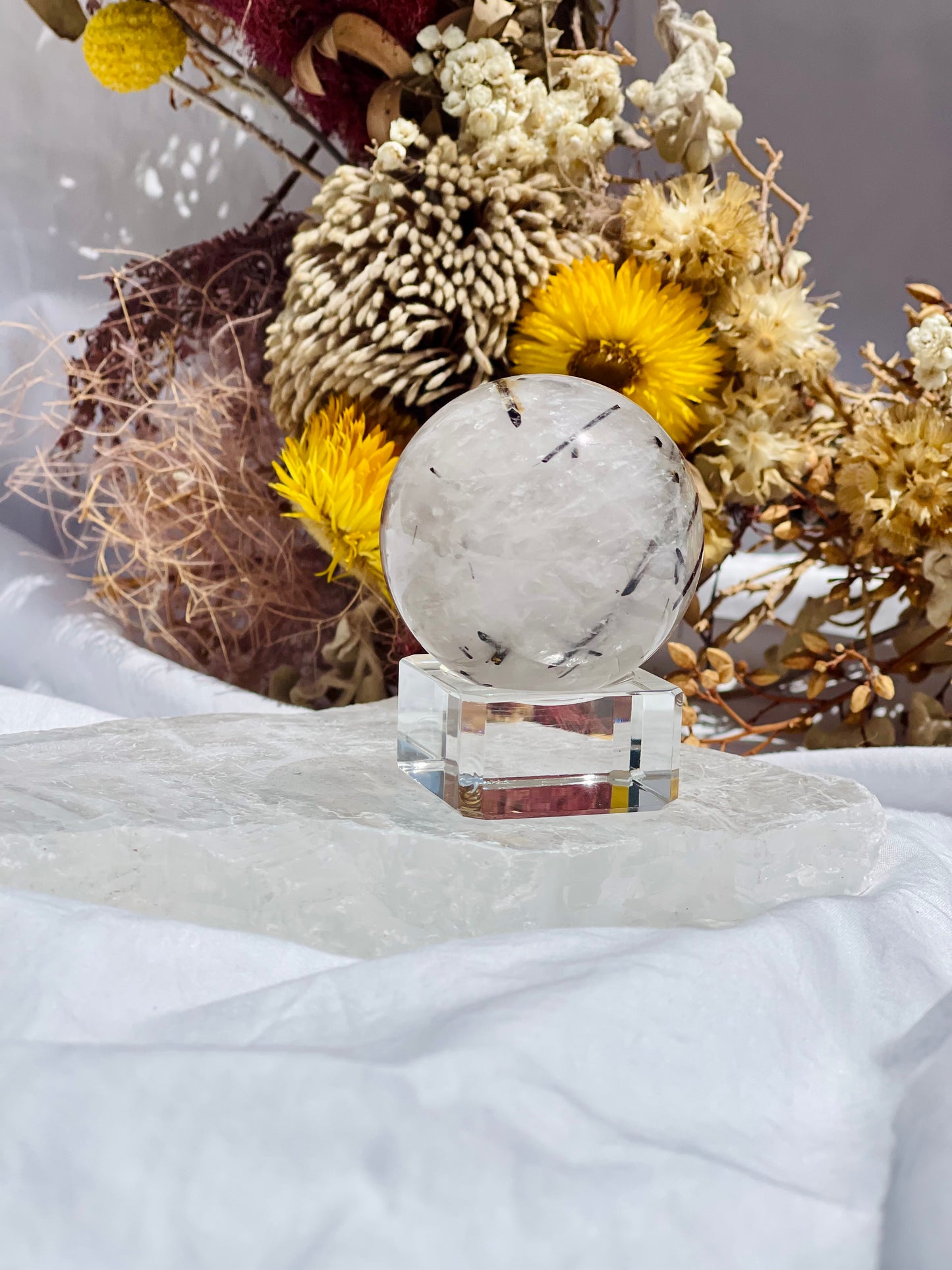 Tourmalated Quartz Sphere #3