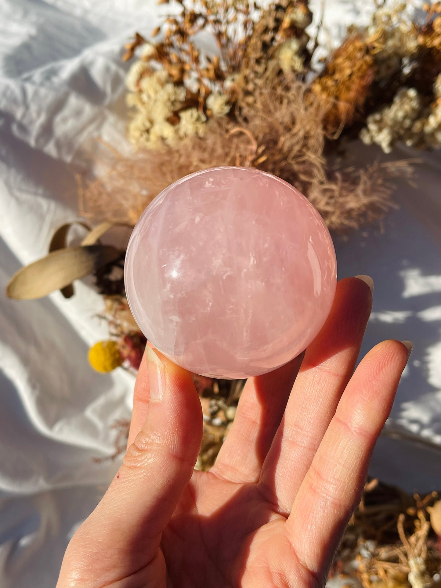 Star Rose Quartz Sphere