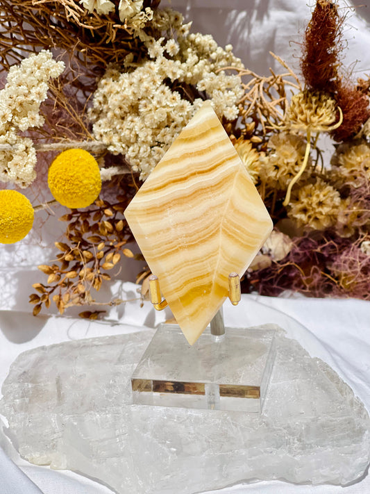 Yellow Calcite Diamond B