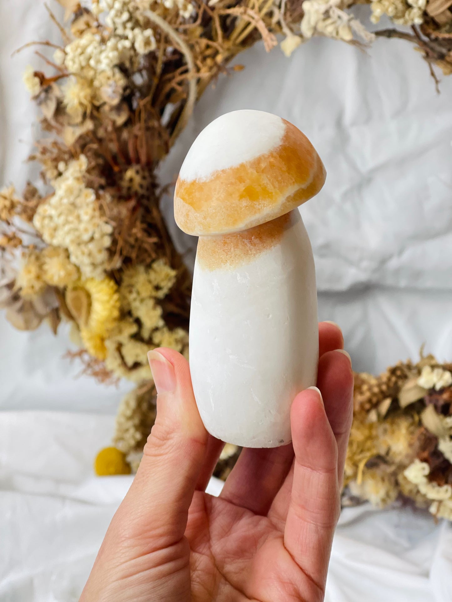 Orange Calcite Mushroom #1