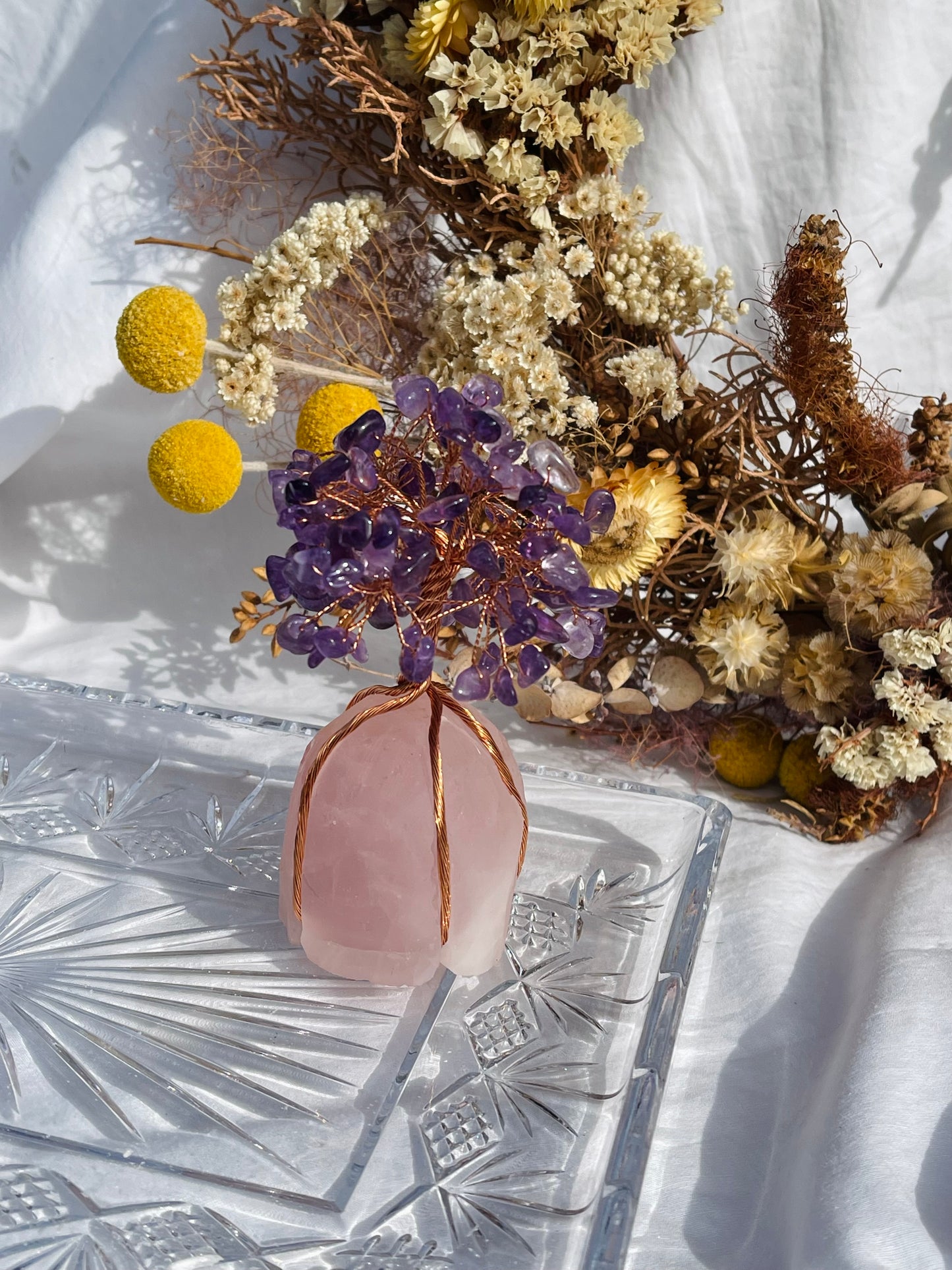 Amethyst | Rose Quartz Tree Small #1