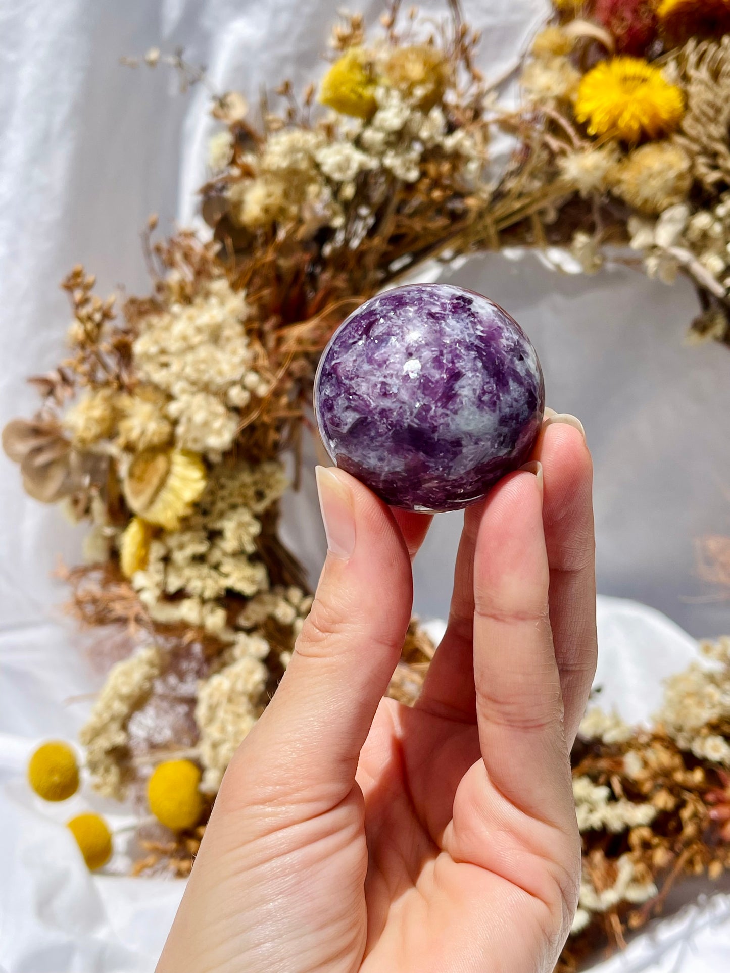 Gem Lepidolite Sphere #1
