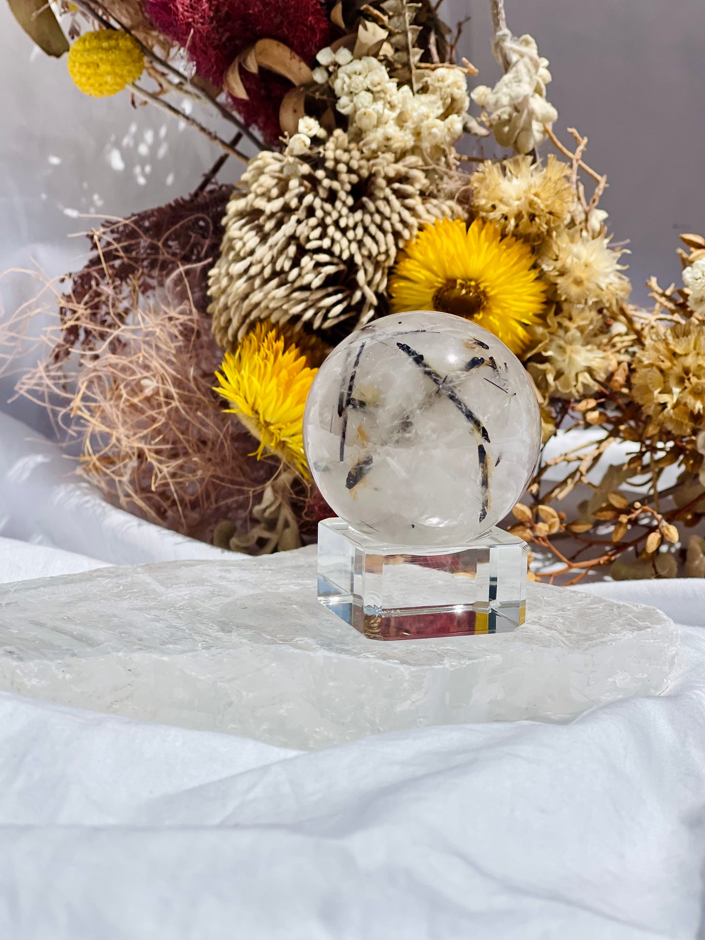 Tourmalated Quartz Sphere #3