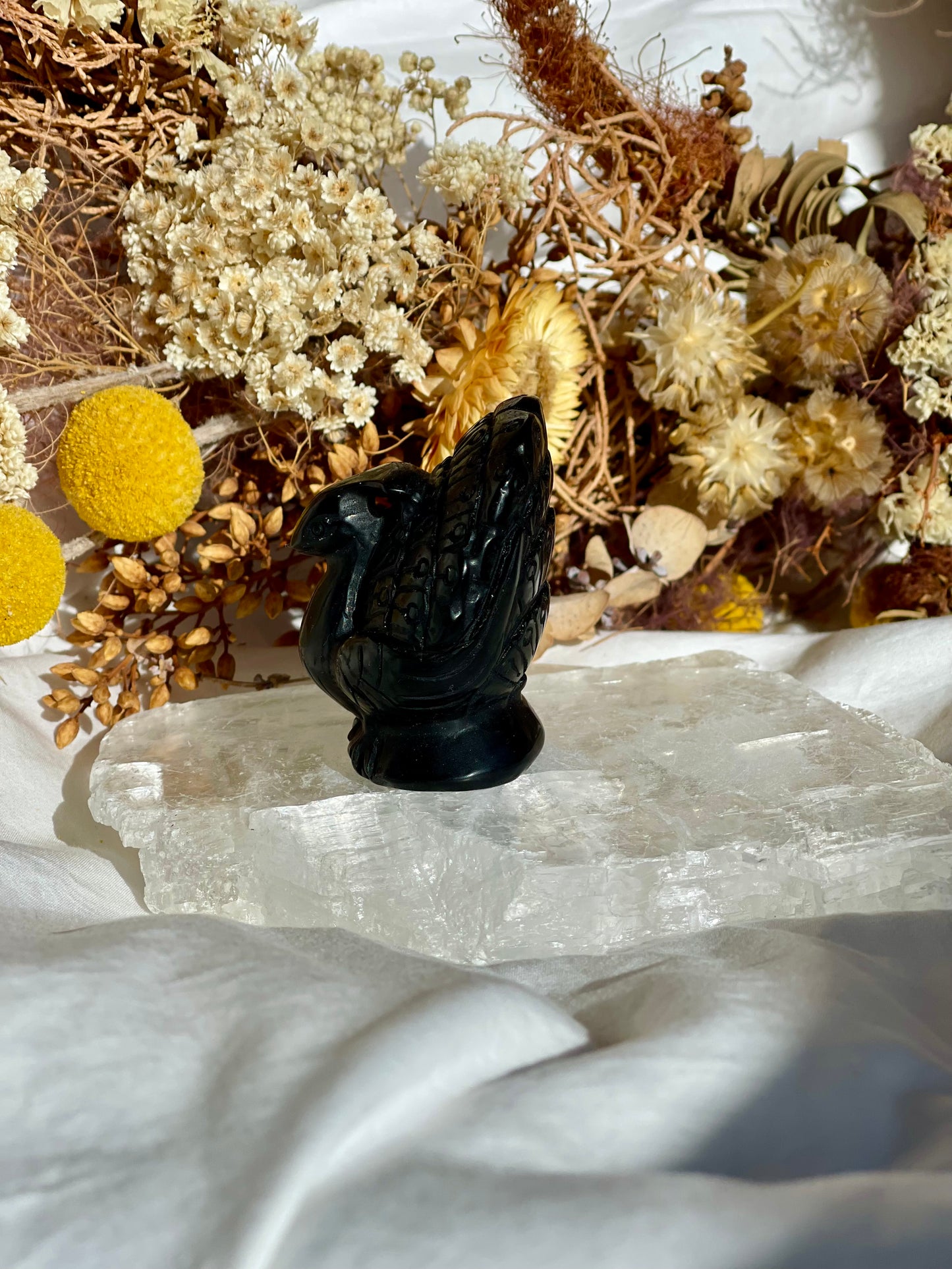Black Obsidian Peacock