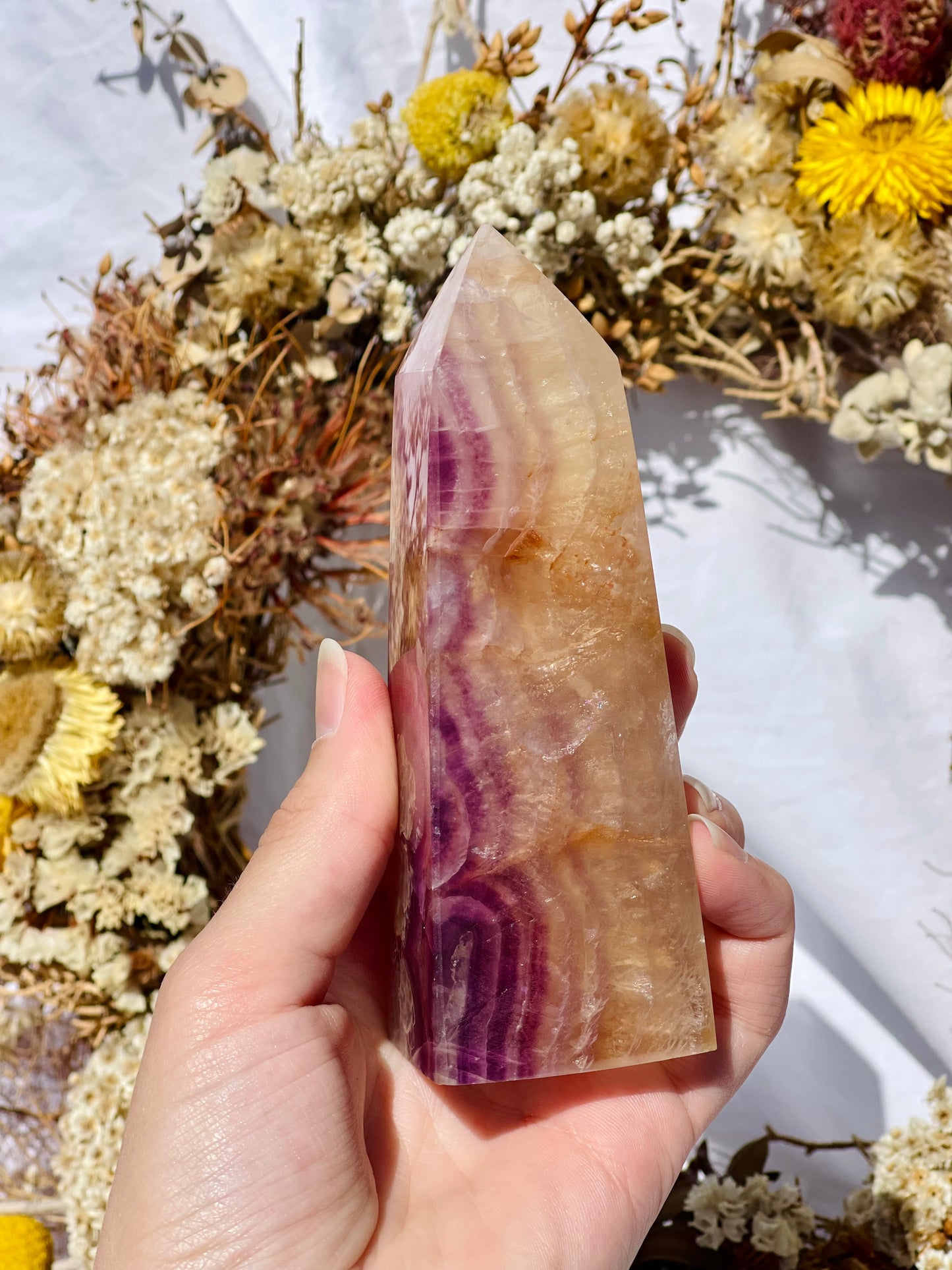 Yellow | Purple Fluorite Point