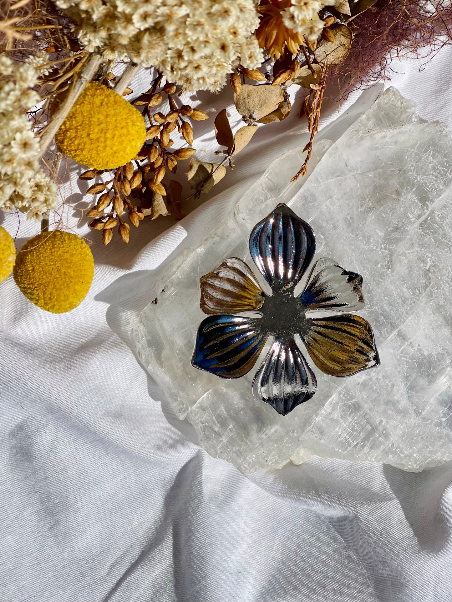 Flower Sphere Stand | Silver