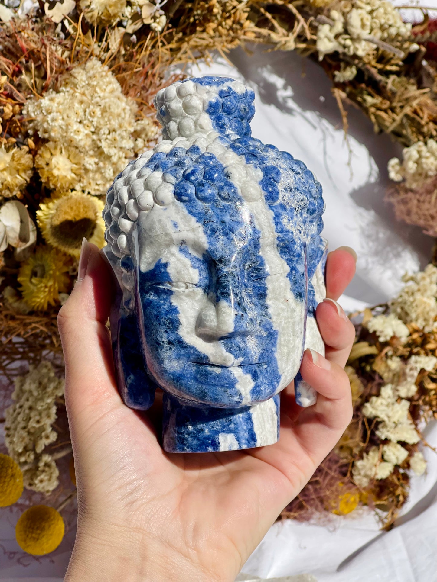 Sodalite Buddha Head