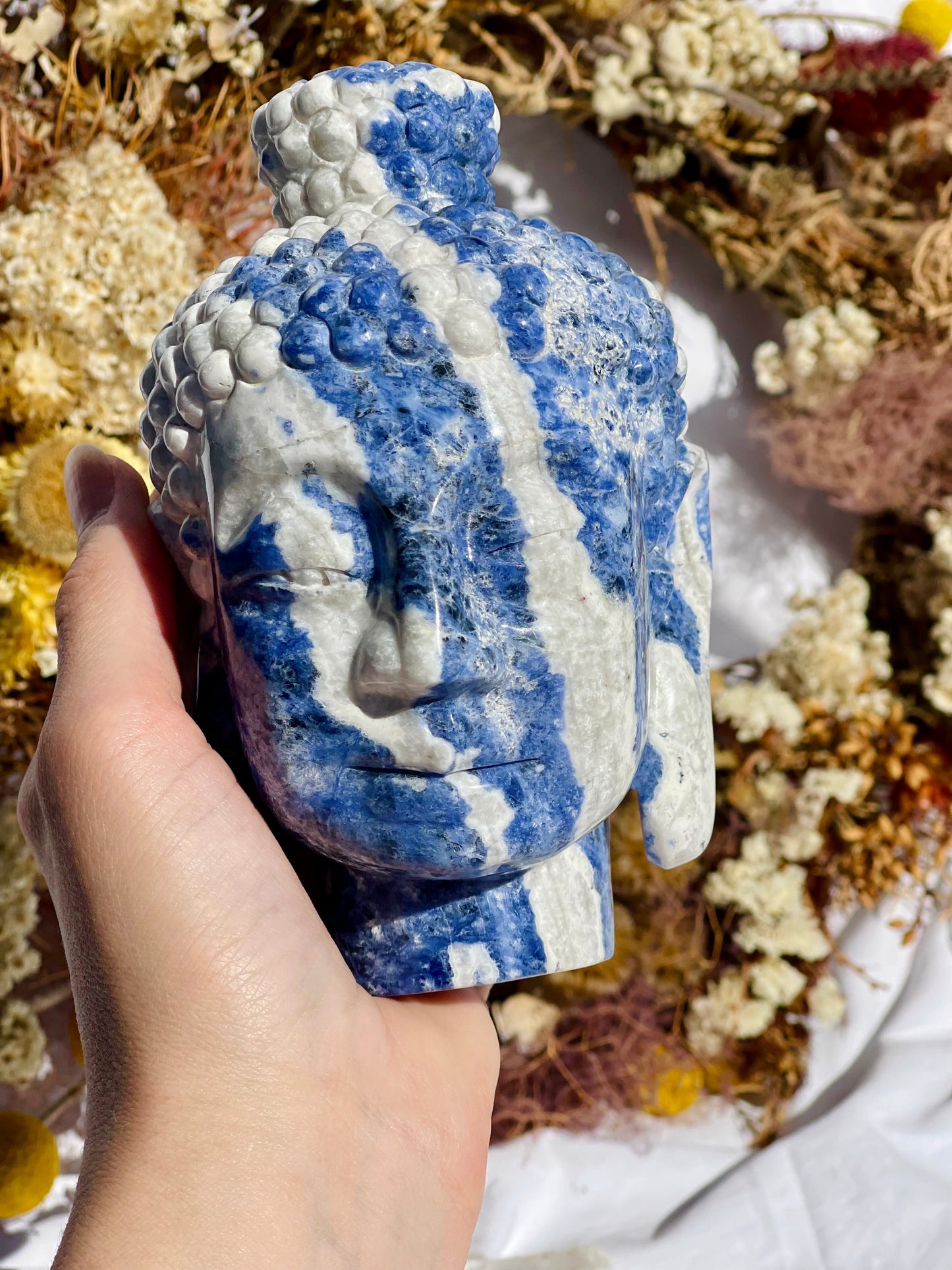 Sodalite Buddha Head